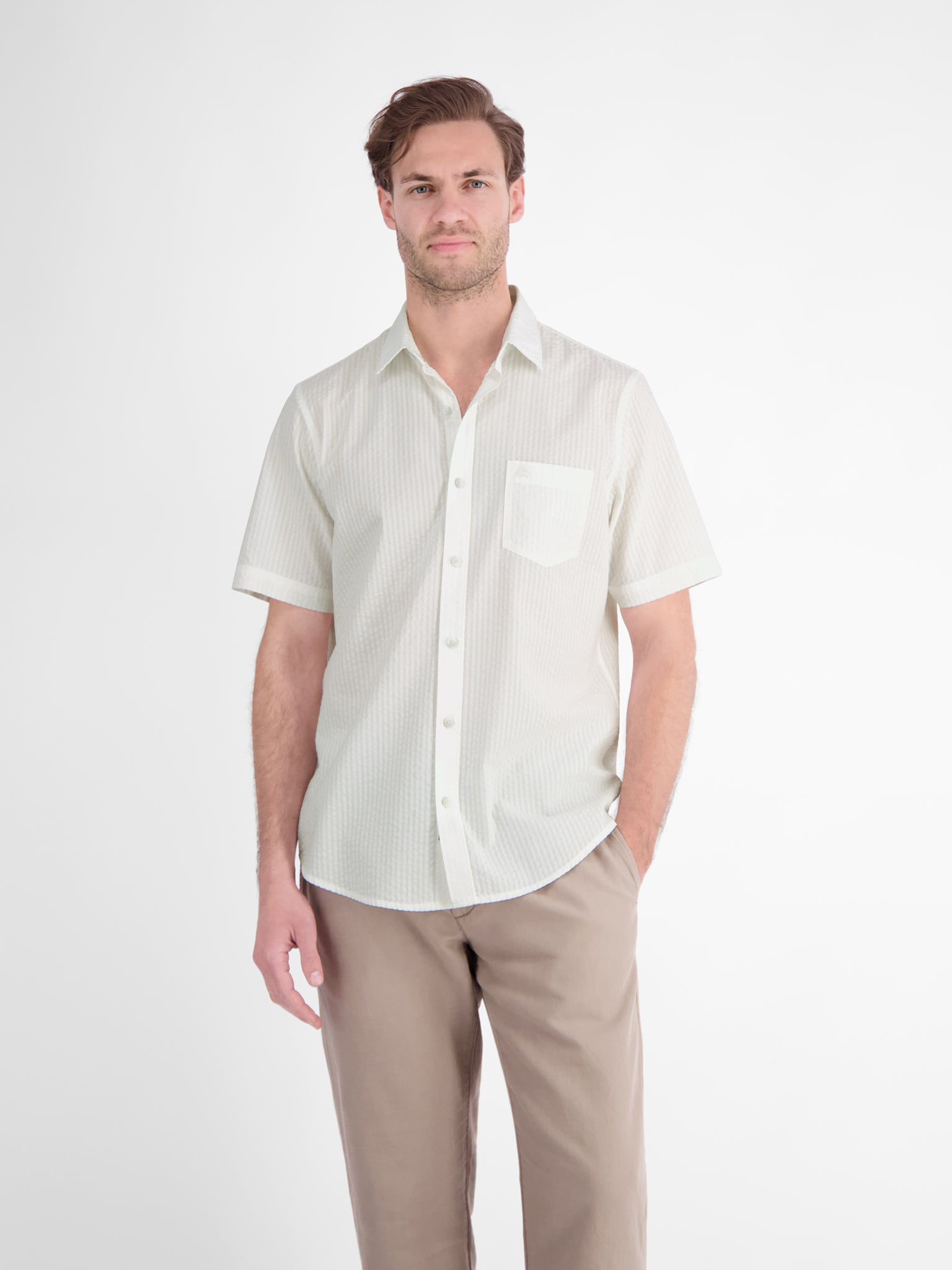 Lerros Herren Hemden kurz White