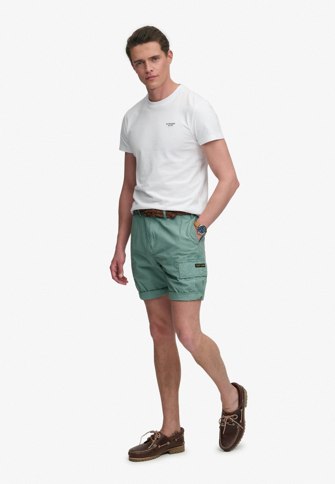 Superdry Men Herren Shorts Ds Fossil Gree