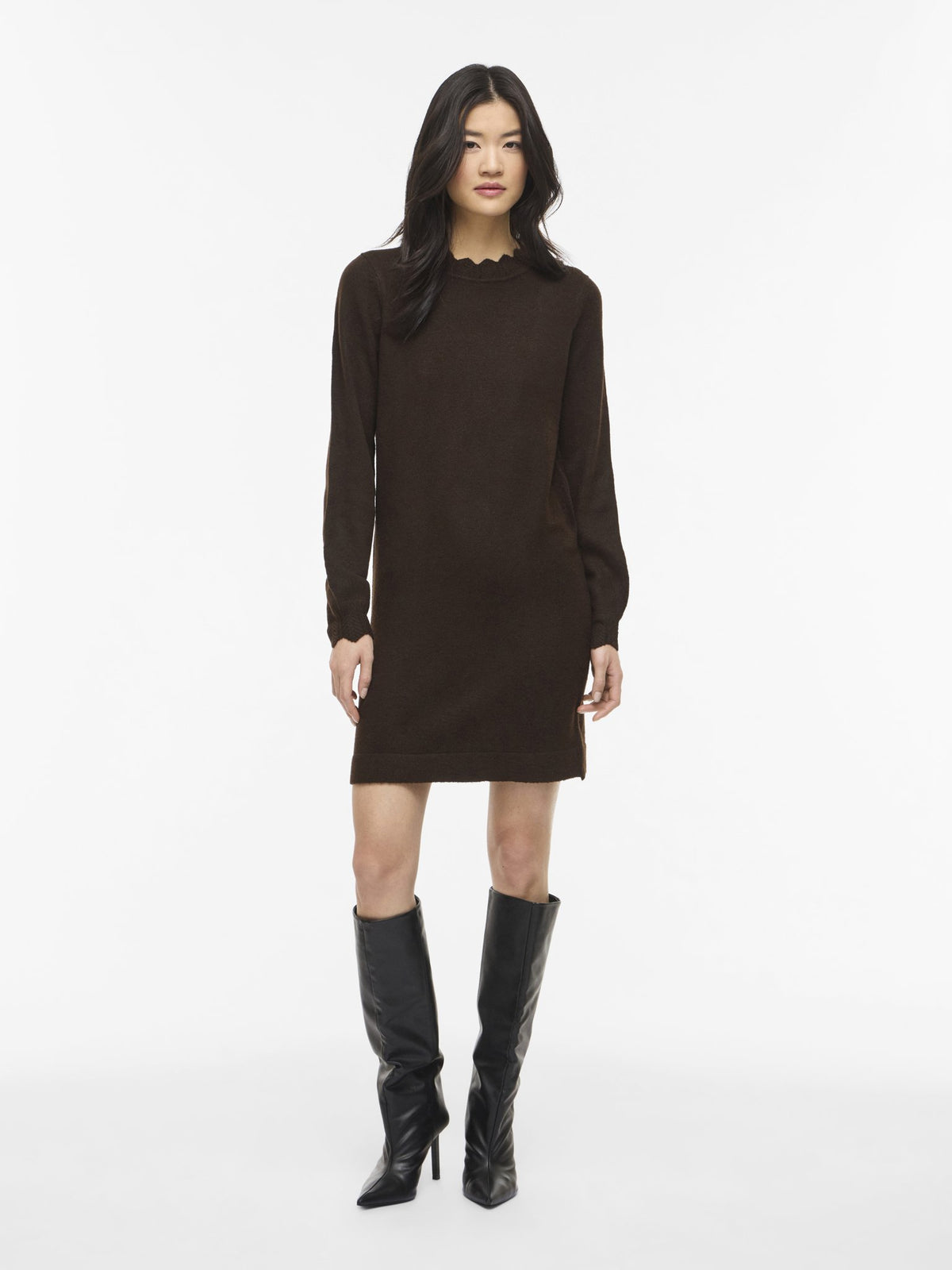 Vila Damen Kleider Coffee Bean/Mel
