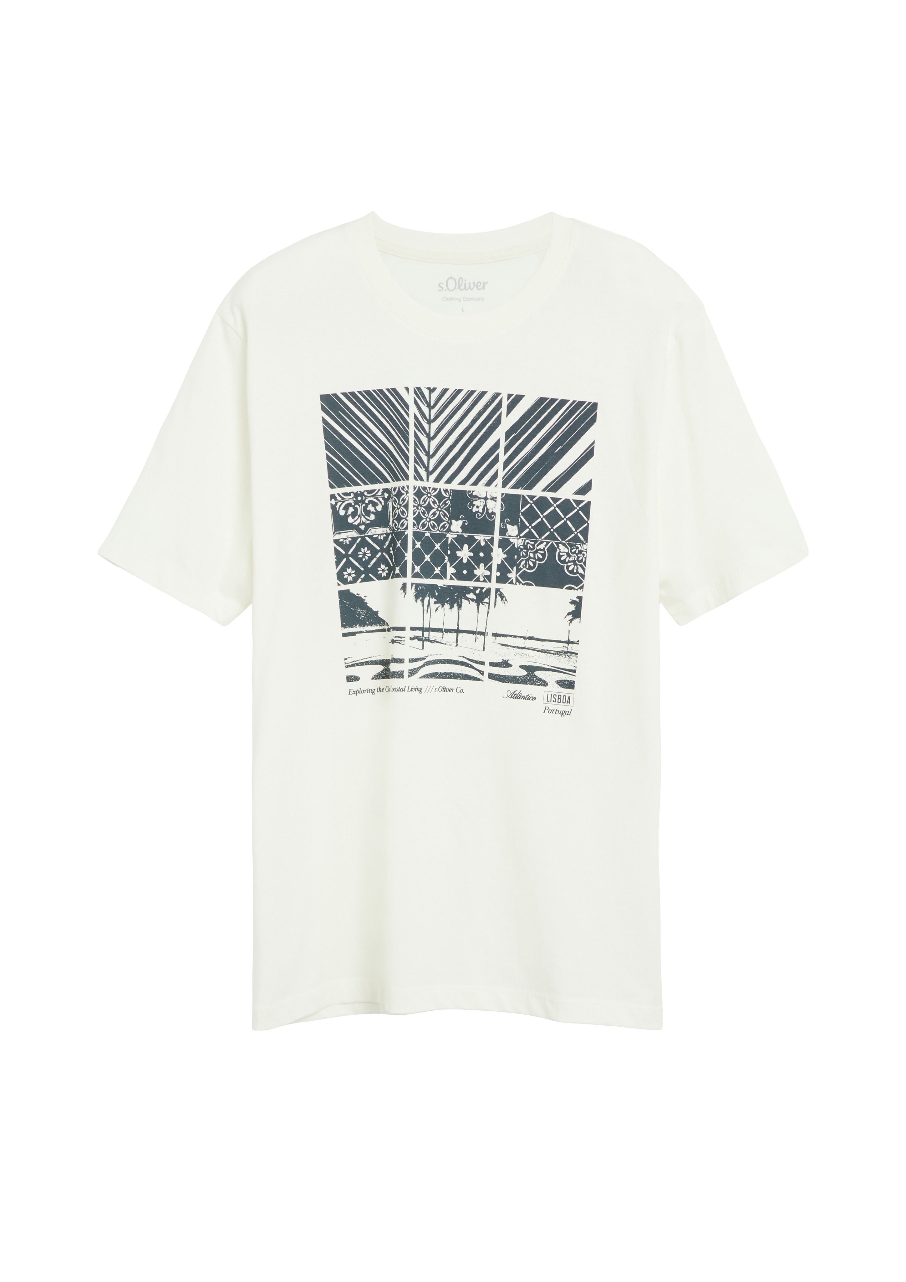 S. Oliver red Herren T-Shirts kurz White