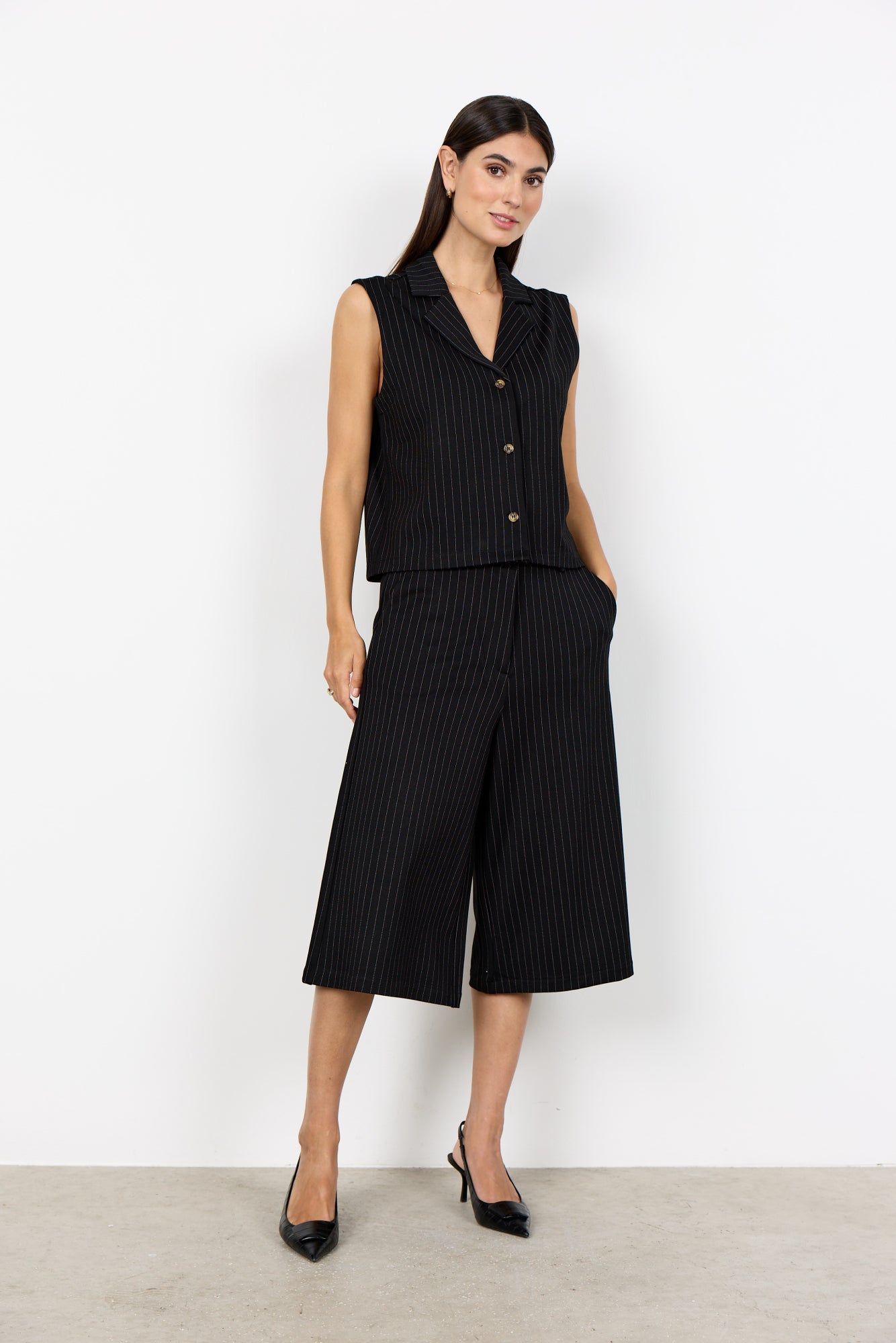 Soya Concept Damen Hosen Black Combi