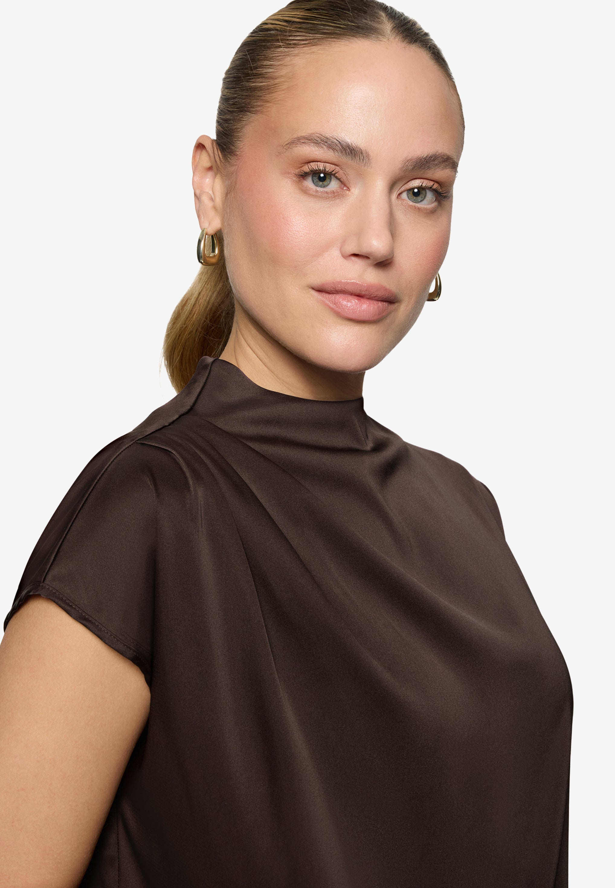 Zero Damen Blusen kurz Chocolate Plum