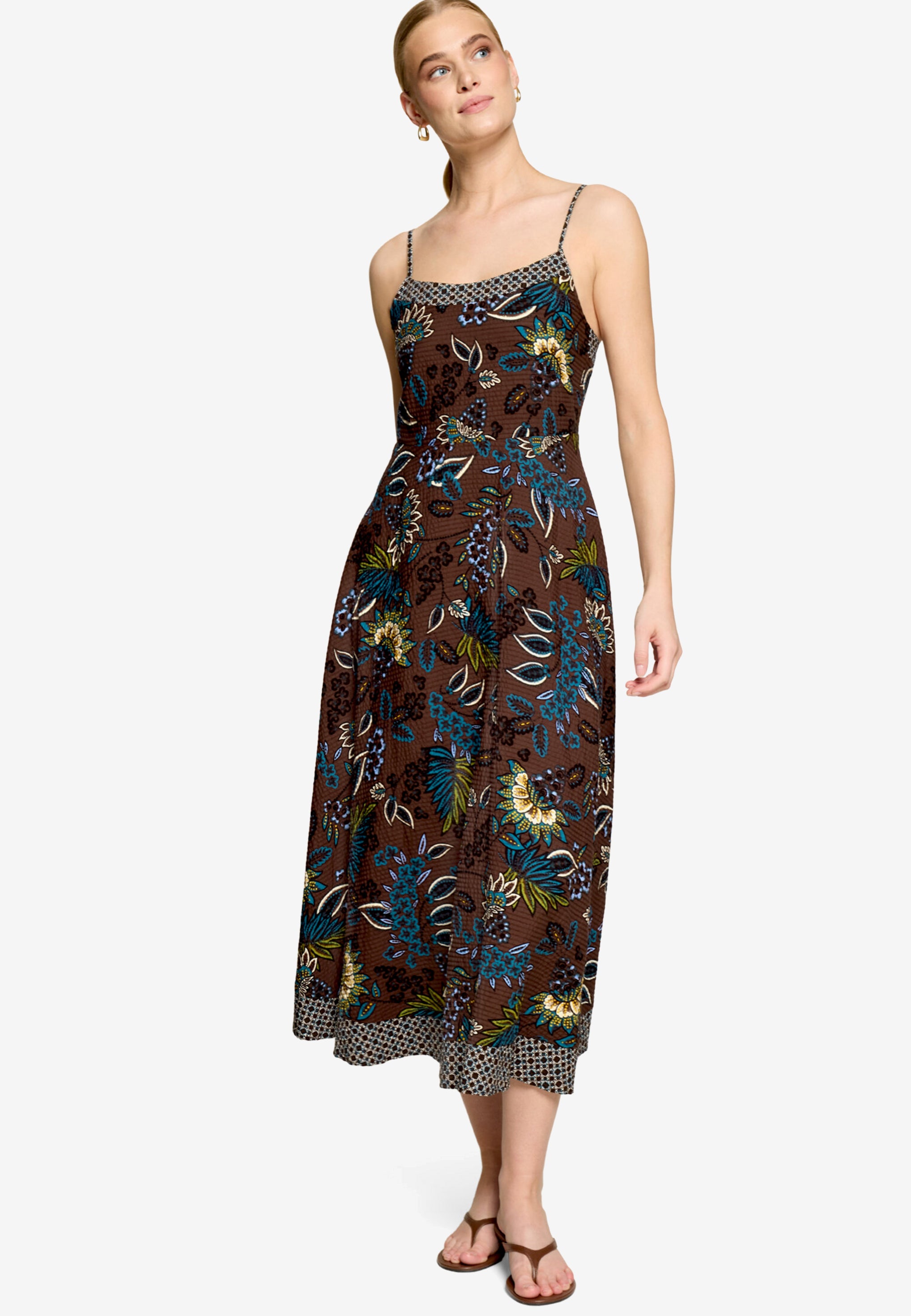 Zero Damen Kleider Brown/Petrol