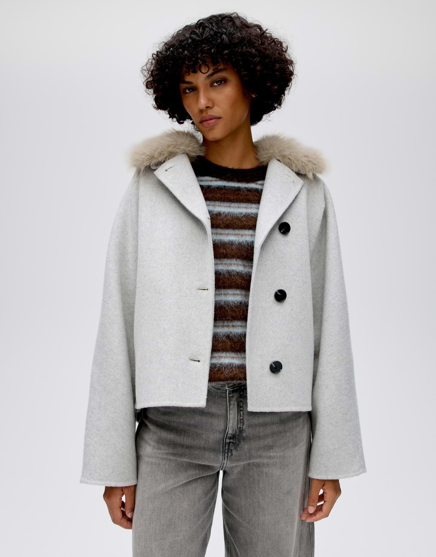 Opus Damen Jacken Hazy Fog Melang