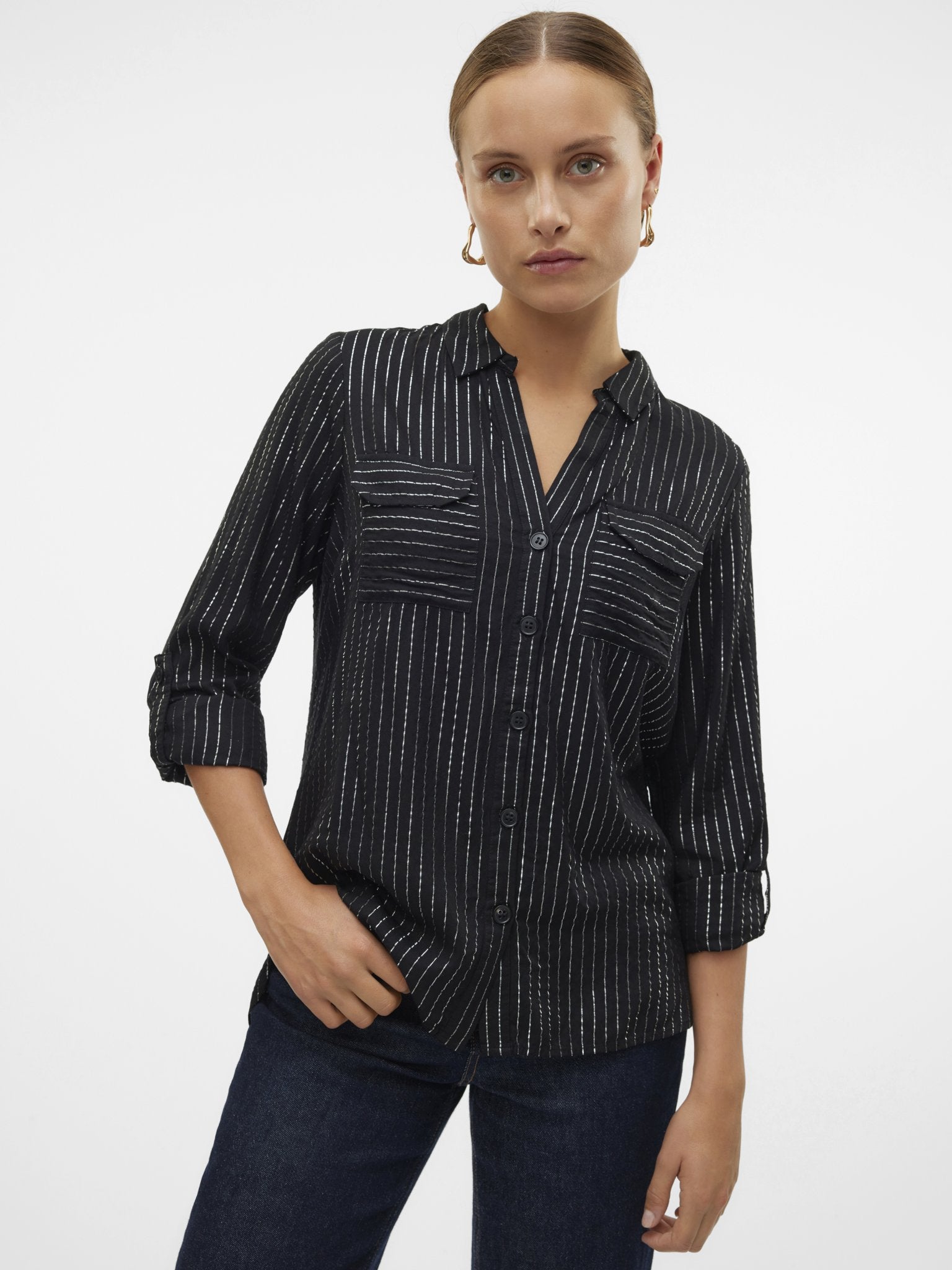 Vero Moda Damen Blusen Black/Silver Lu
