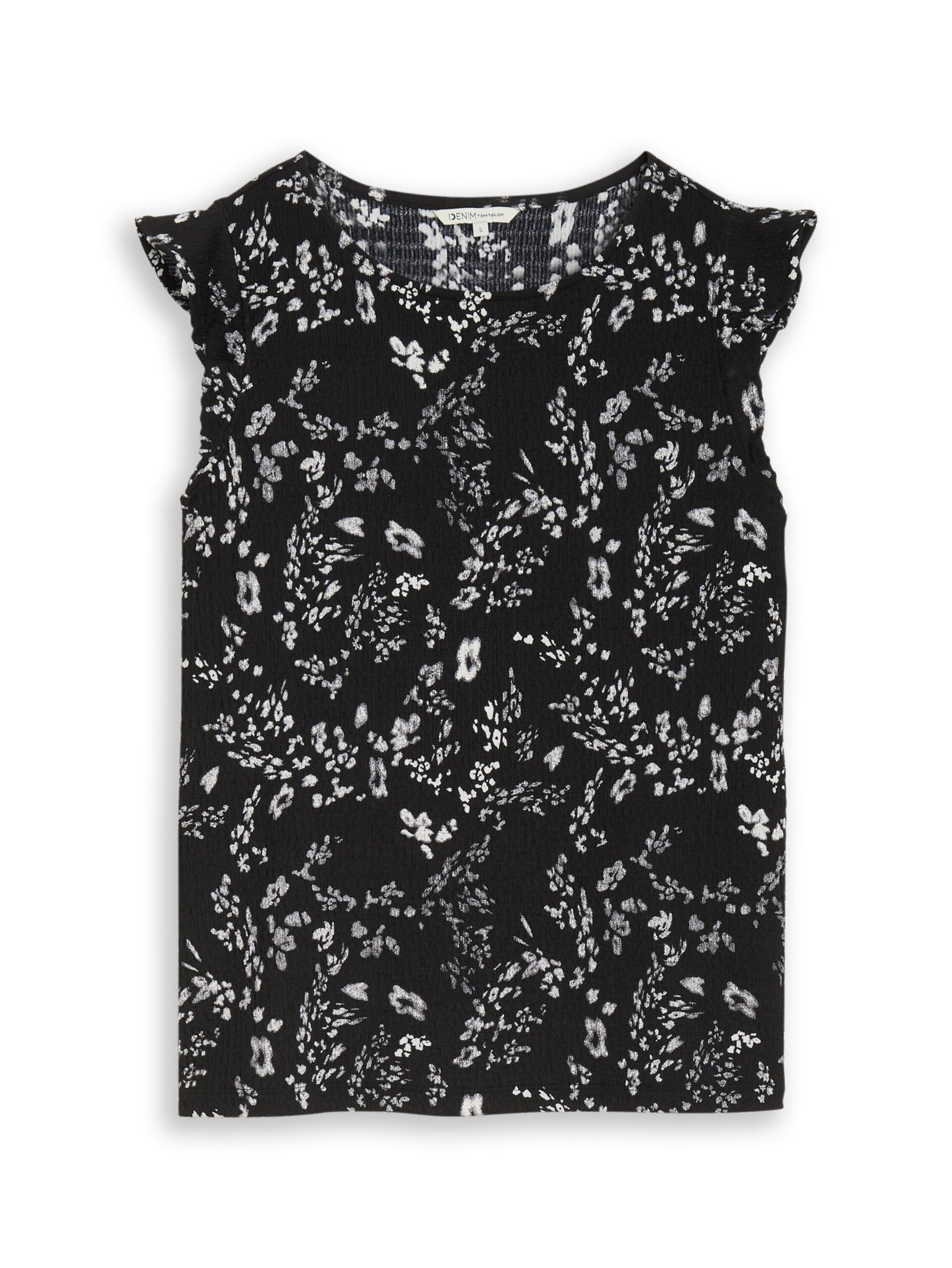 Tom Tailor denim Damen T-Shirts Black White Flo