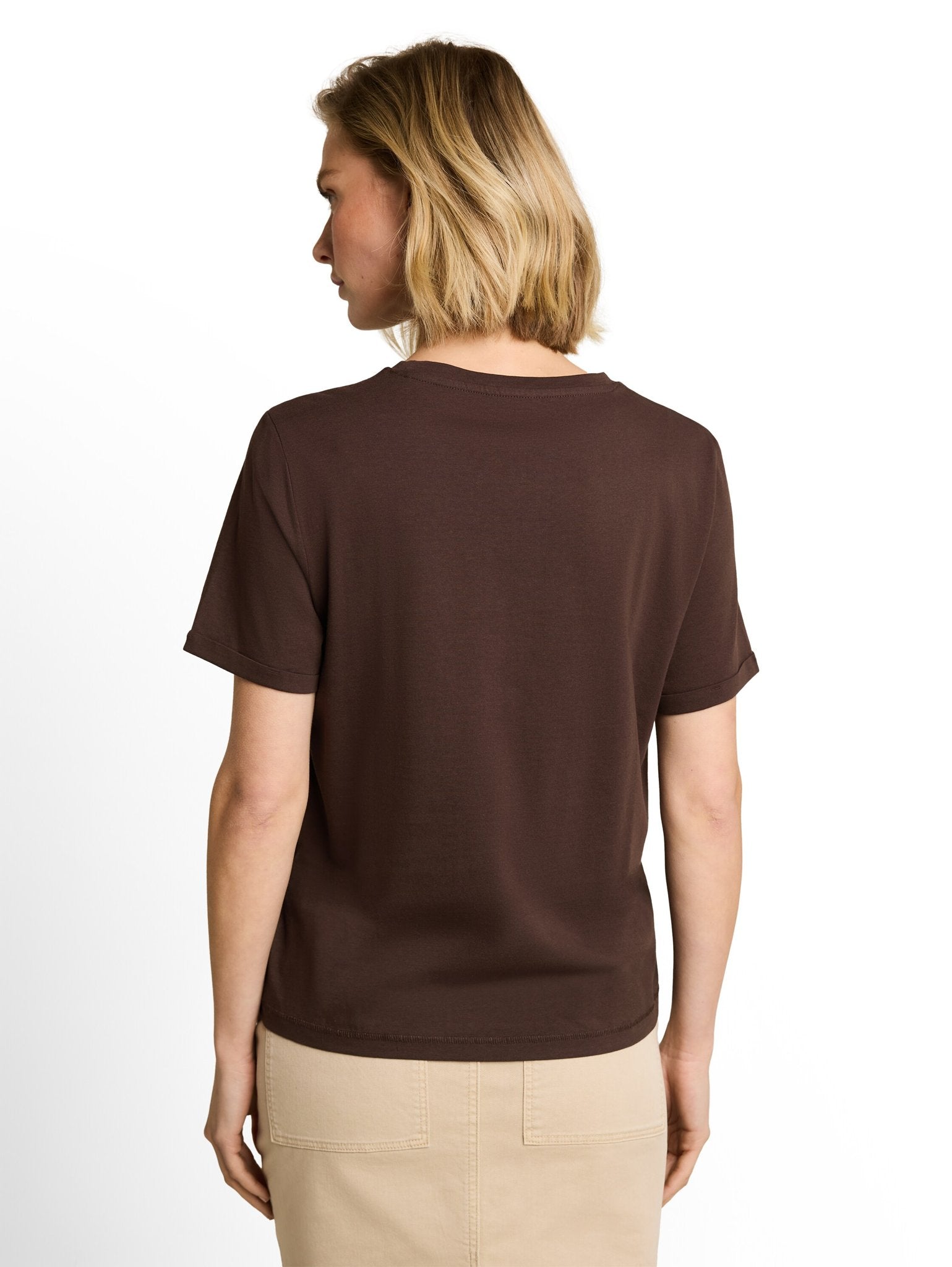 Tom Tailor Damen T-Shirts Java Dark Brown