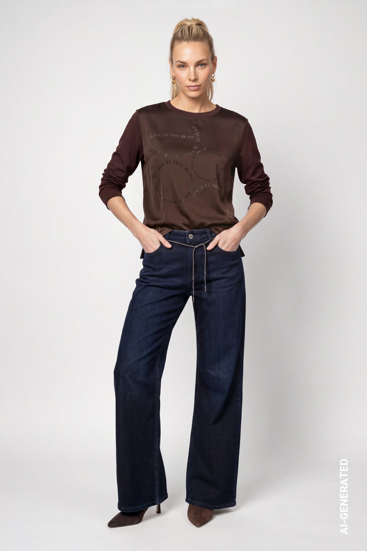 Monari Damen T-Shirts  Black Coffe