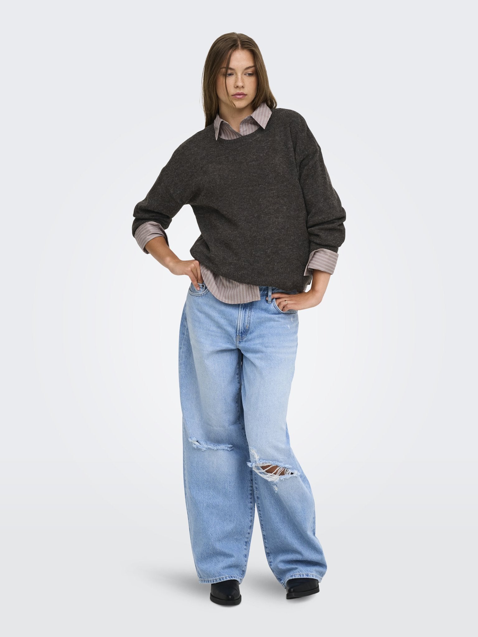 Only Damen Pullover Mole/Melange