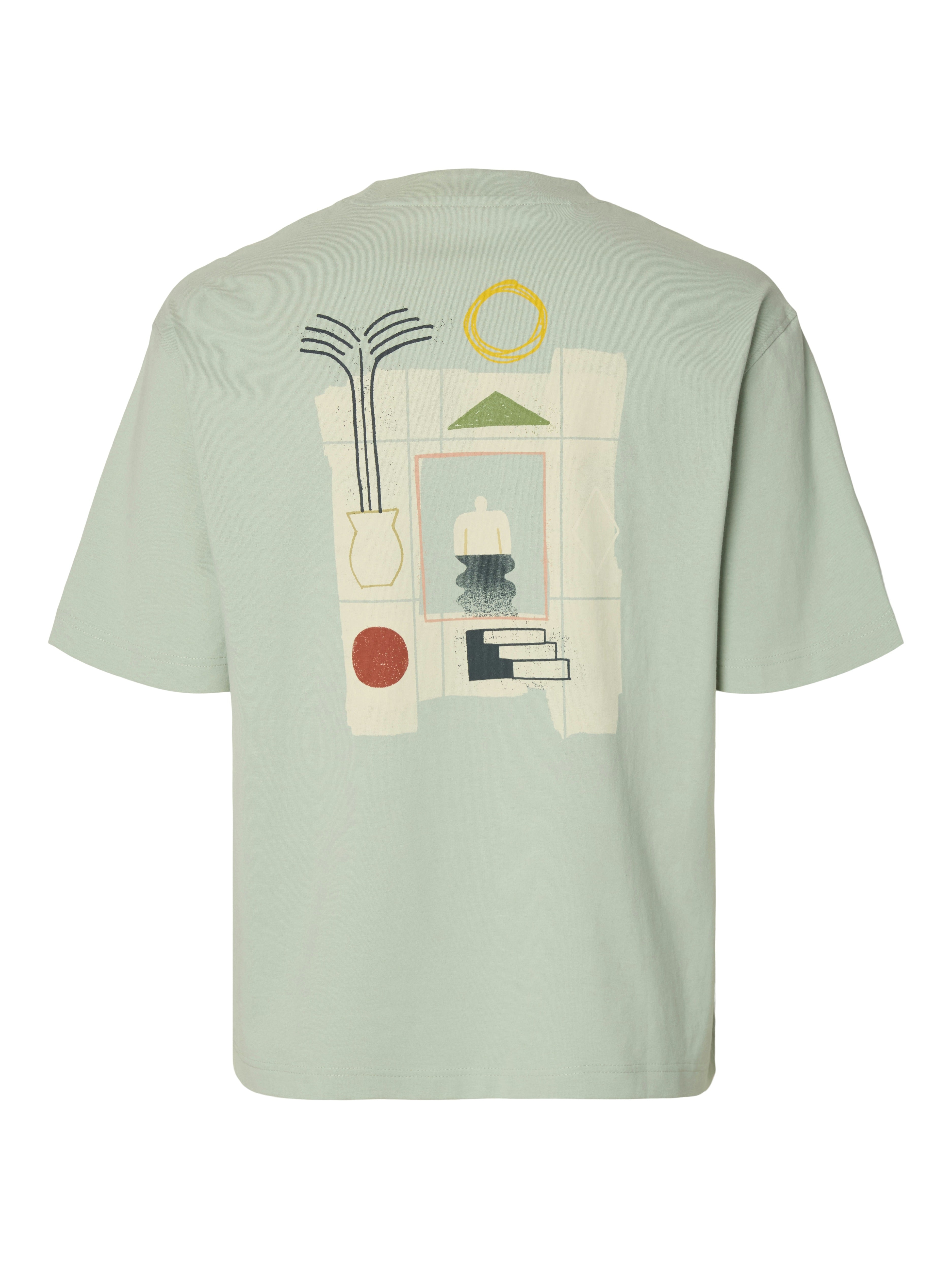 Selected homme Herren T-Shirts kurz  Aqua Gra