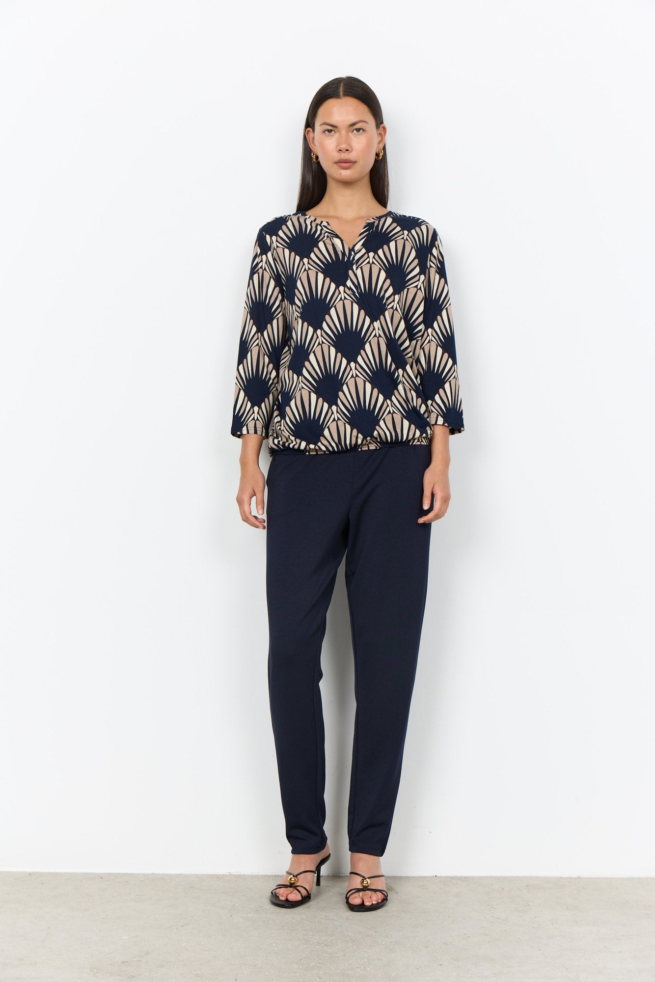 Soya Concept Damen Blusen kurz Navy Combi