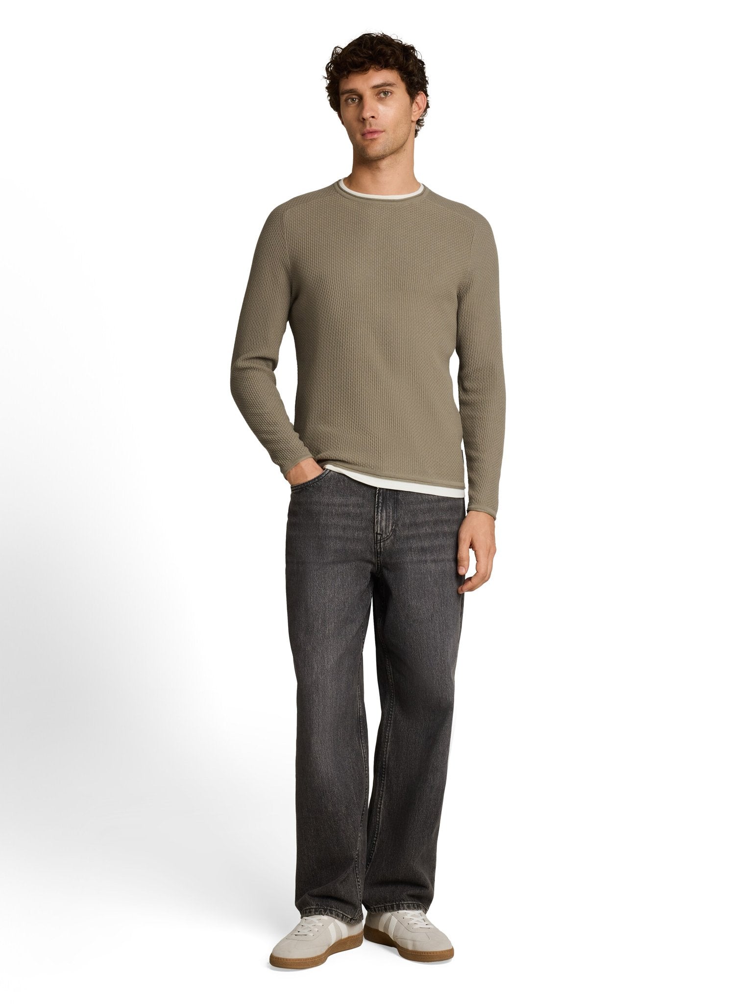 Tom Tailor denim Herren Pullover Dark Sage Green