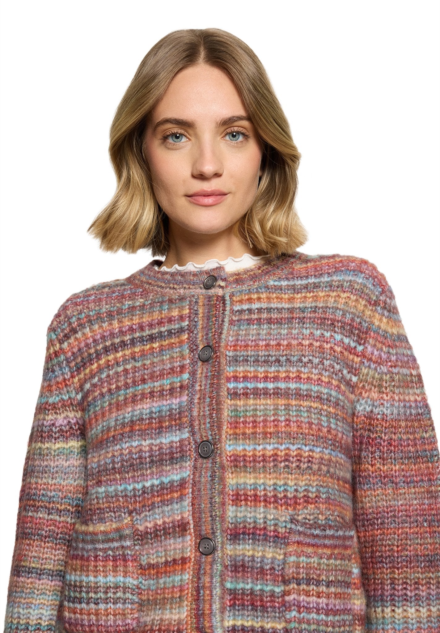 Cartoon Damen Strickjacken Pink/Green