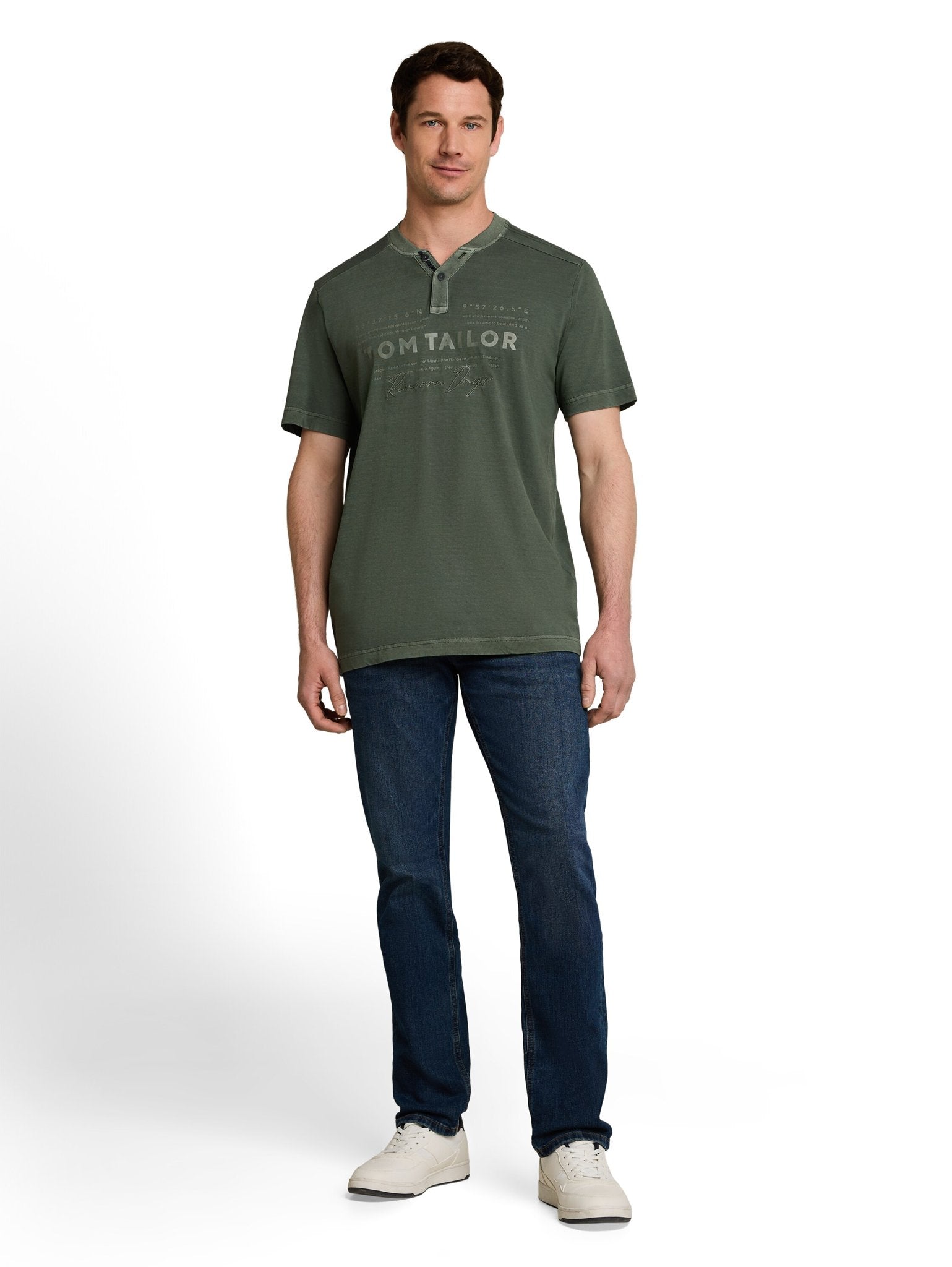 Tom Tailor Herren T-Shirts kurz Deep Leaf Green