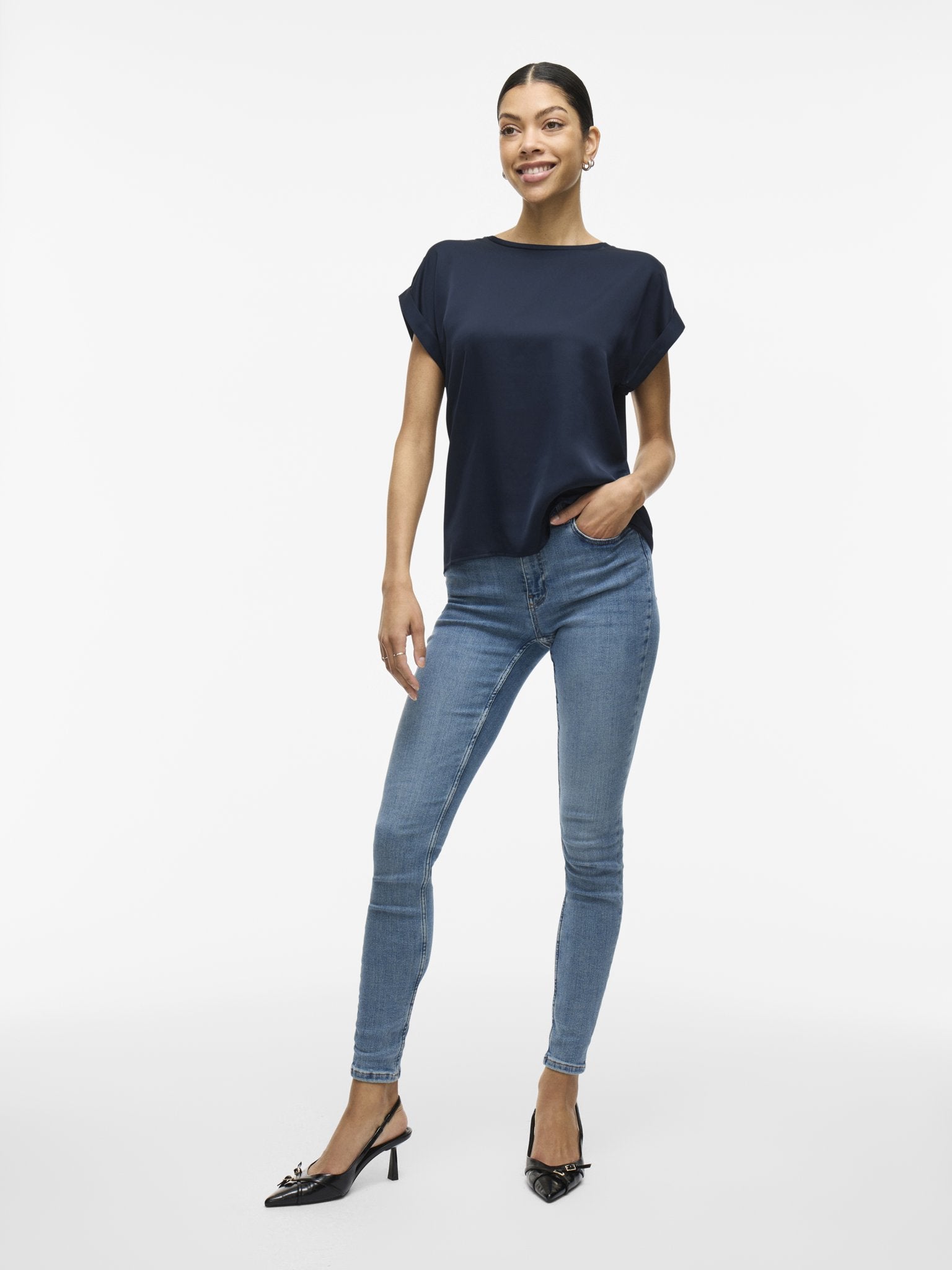 Vila Damen Tops Navy Blazer