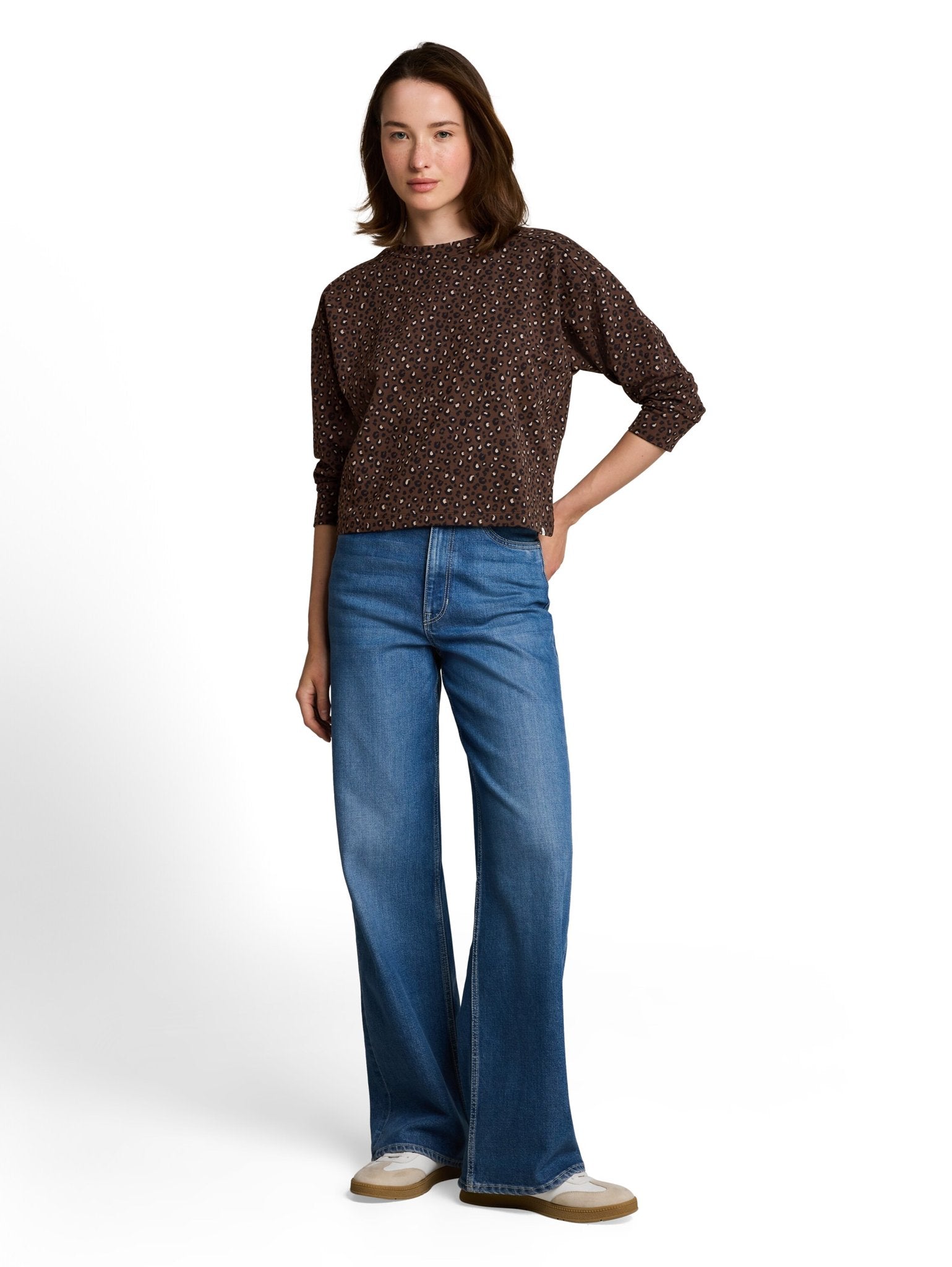 Tom Tailor denim Damen Sweatshirts Brown Black Leo
