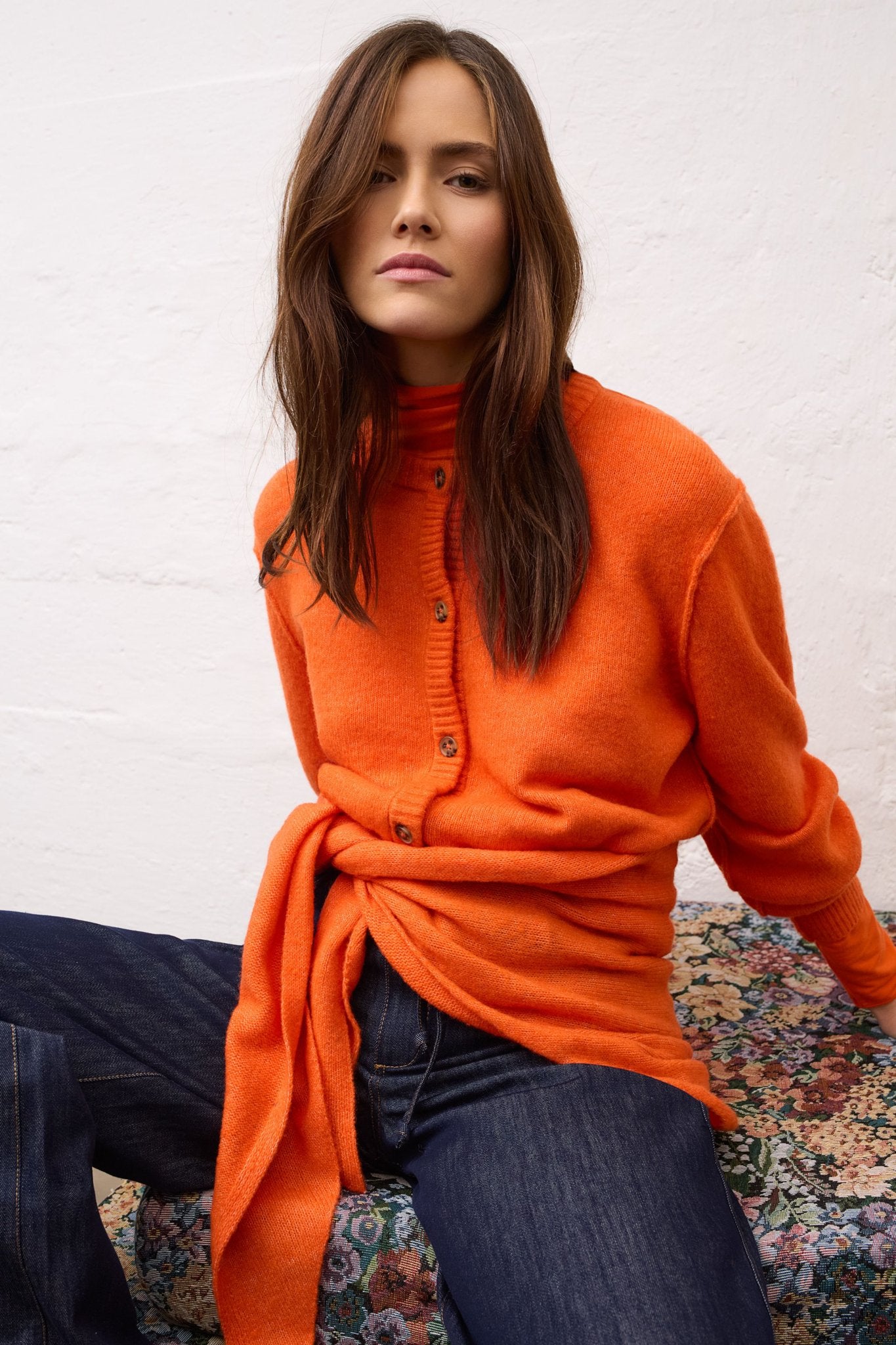 Oui Damen Strickjacken  Orangeade