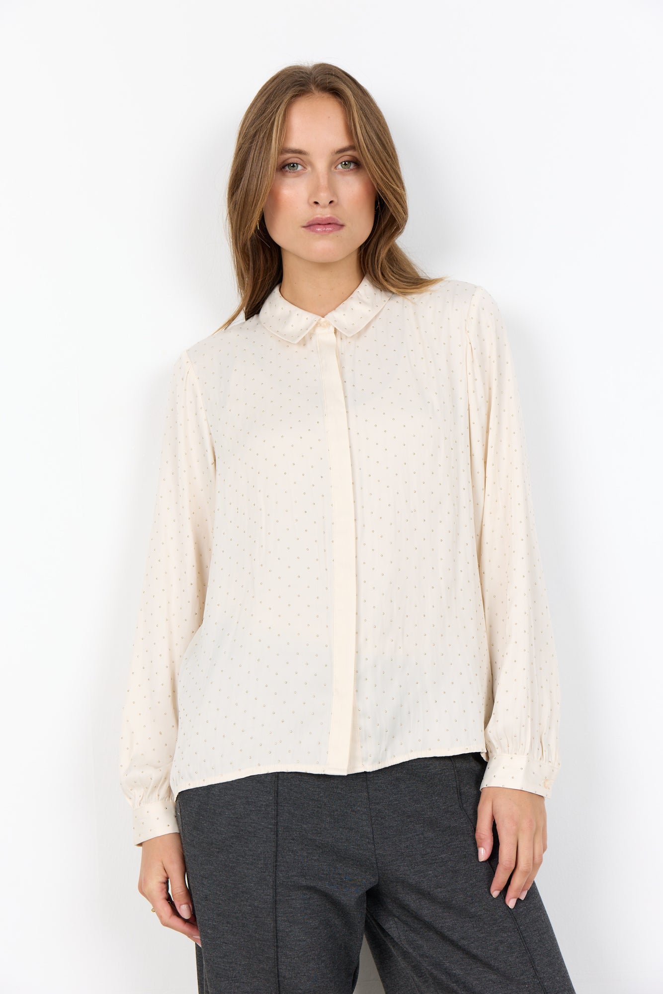 Soya Concept Damen T-Shirts Cream Combi