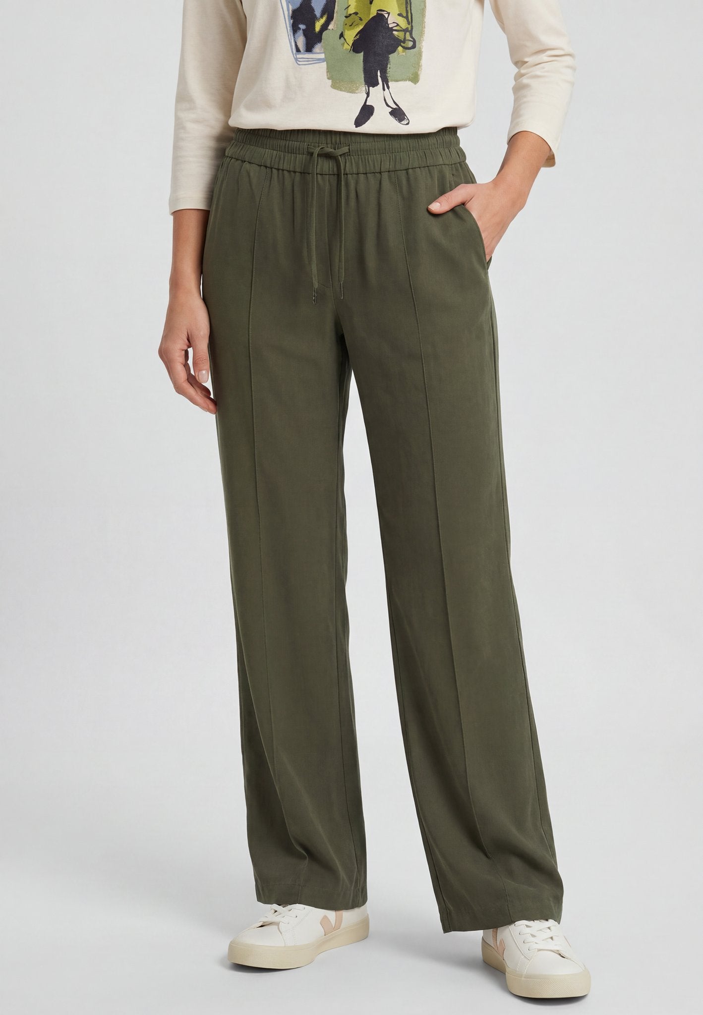 Olsen Damen Hosen  Olive Gre