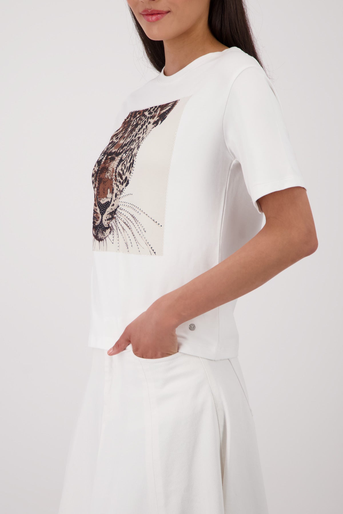 Monari Damen T-Shirts  Cream