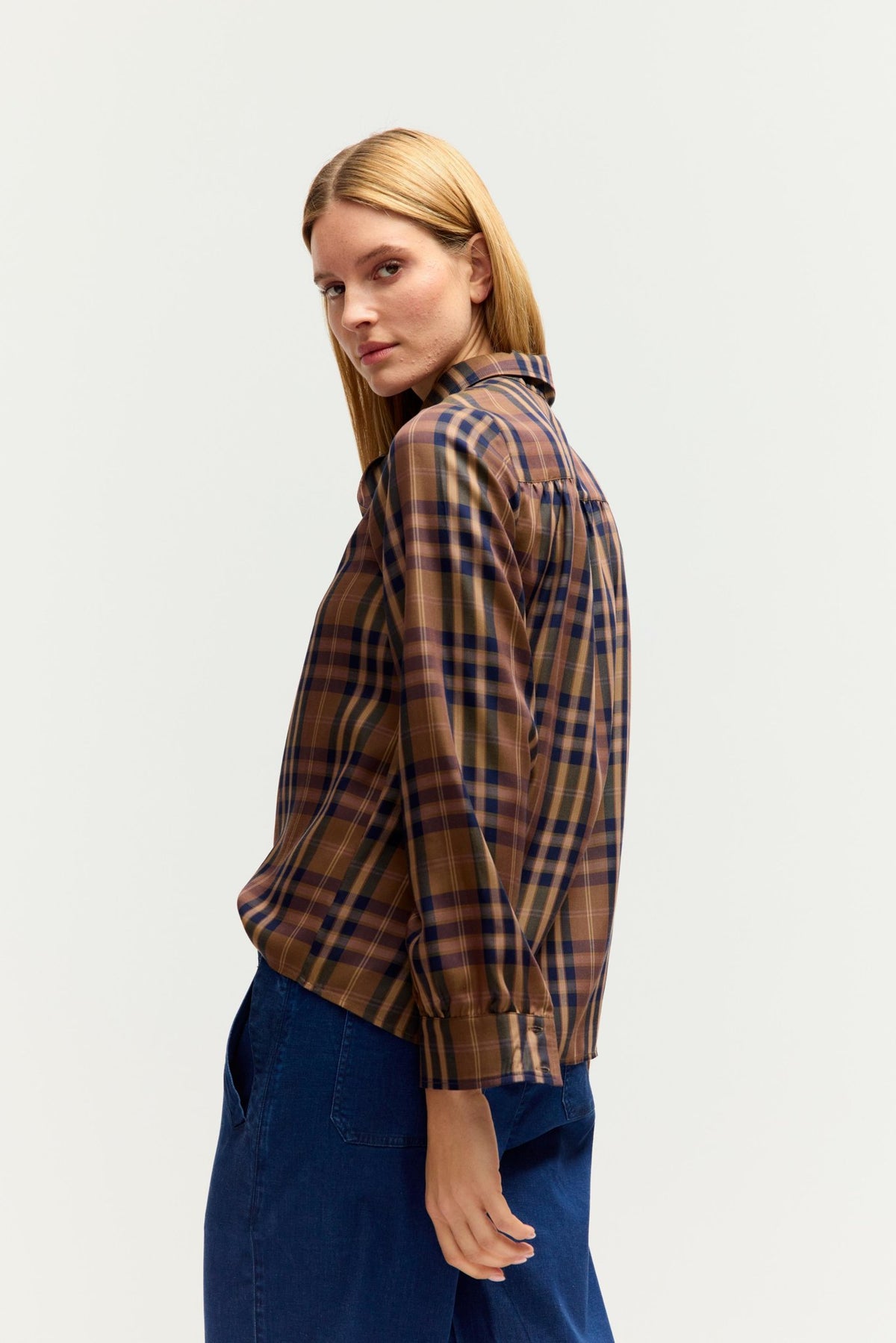 Fashion People Damen Blusen Nutmeg Check