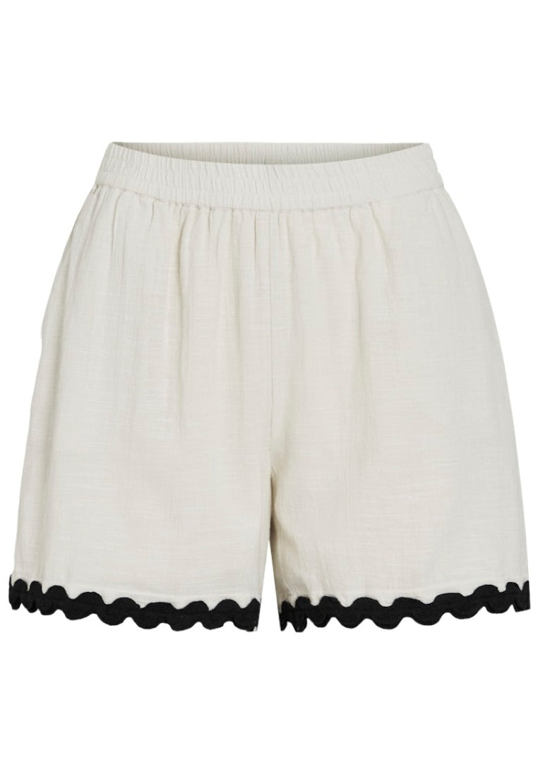 Vila Damen Shorts Birch/Black Bea