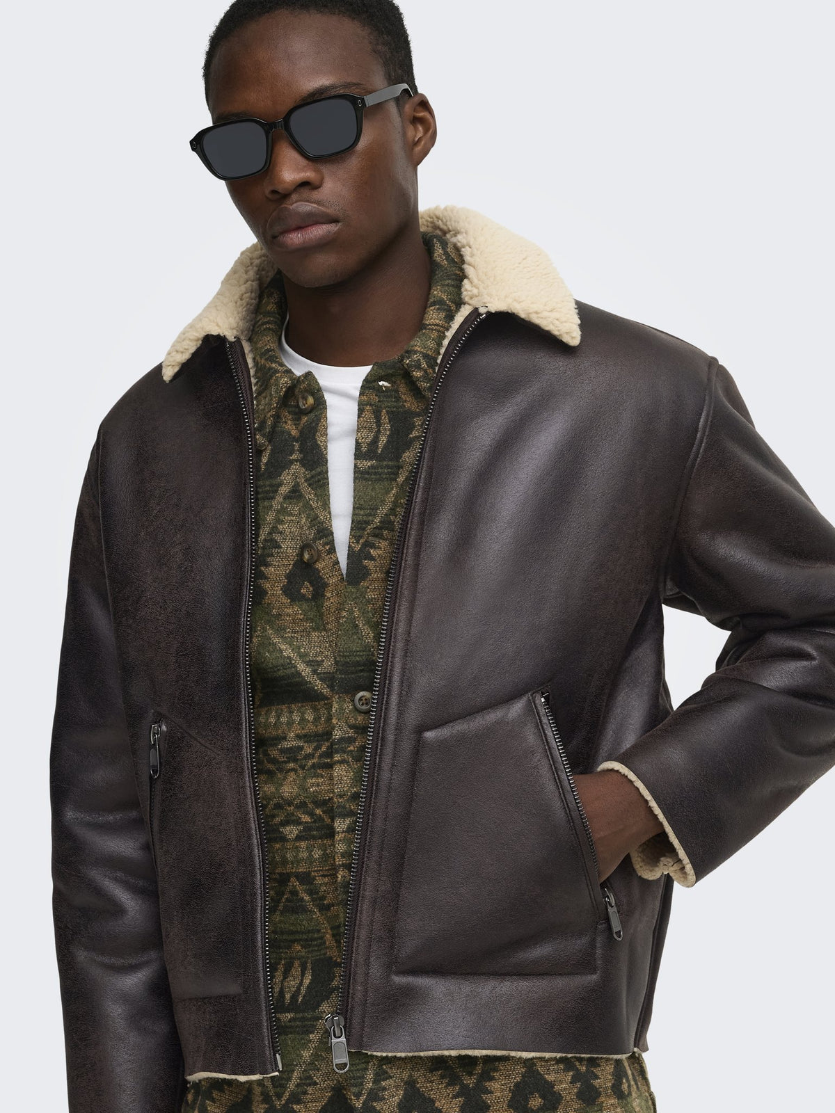 Only & Sons Herren Jacken Hot Fudge/Ecru