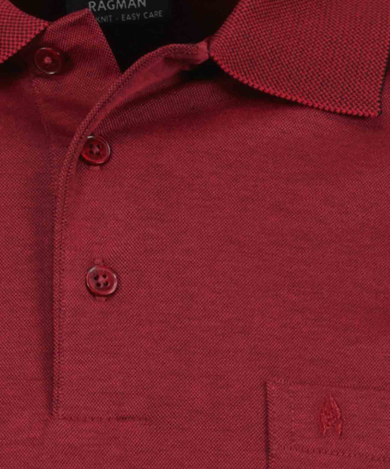 Ragman Herren T-Shirts kurz Rot