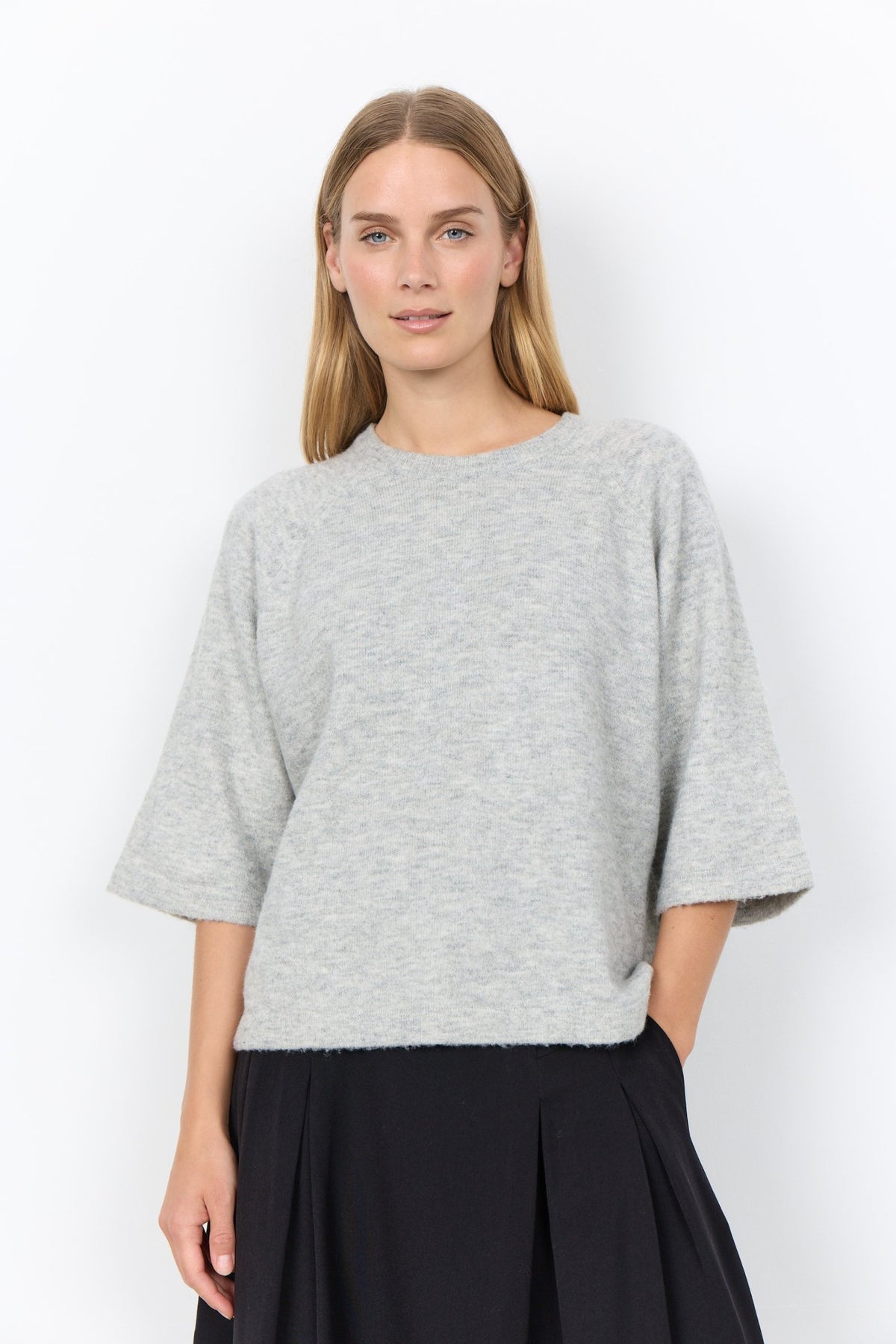 Soya Concept Damen Pullover Lt Grey Melange