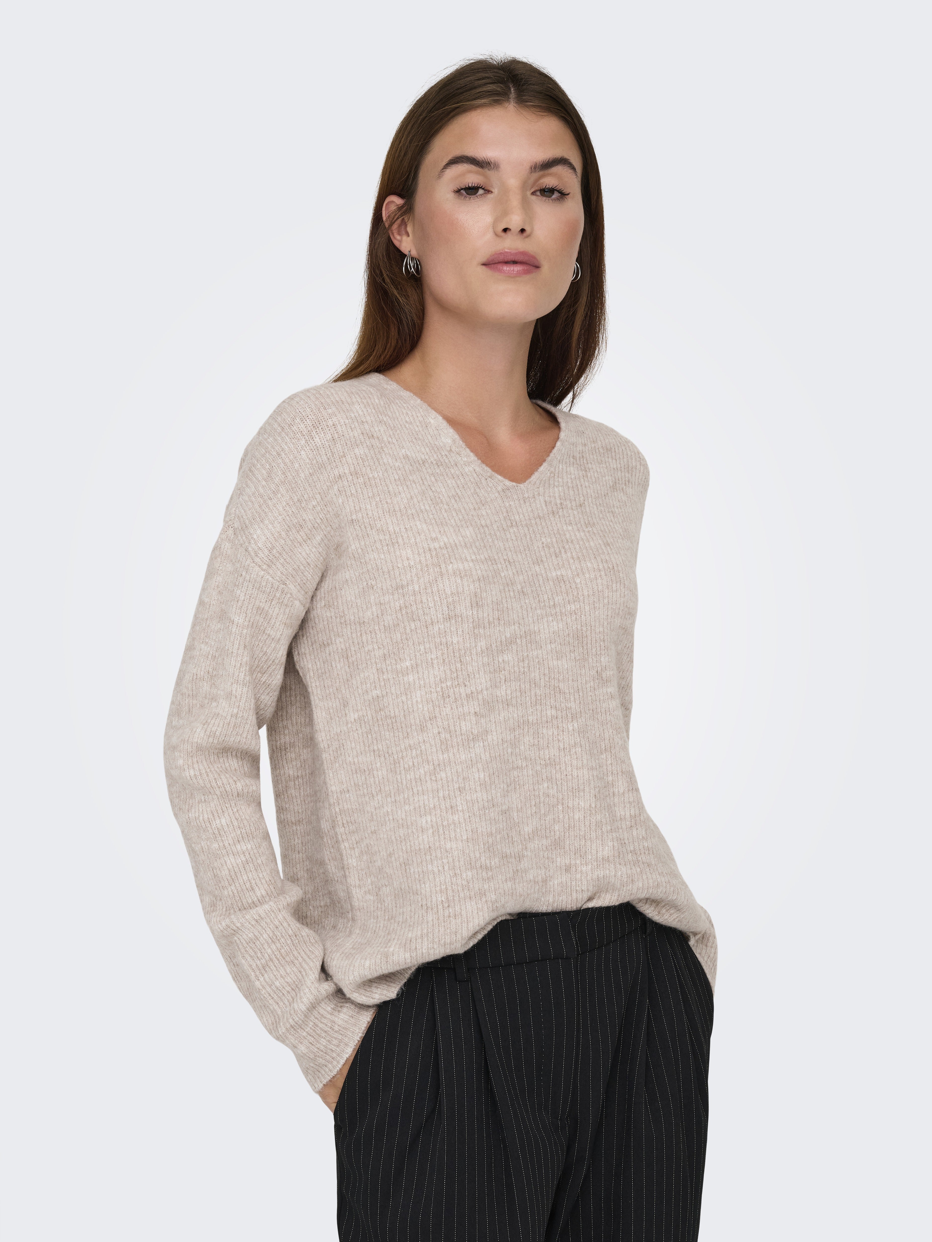 Only Damen Pullover Pumice Stone/Me