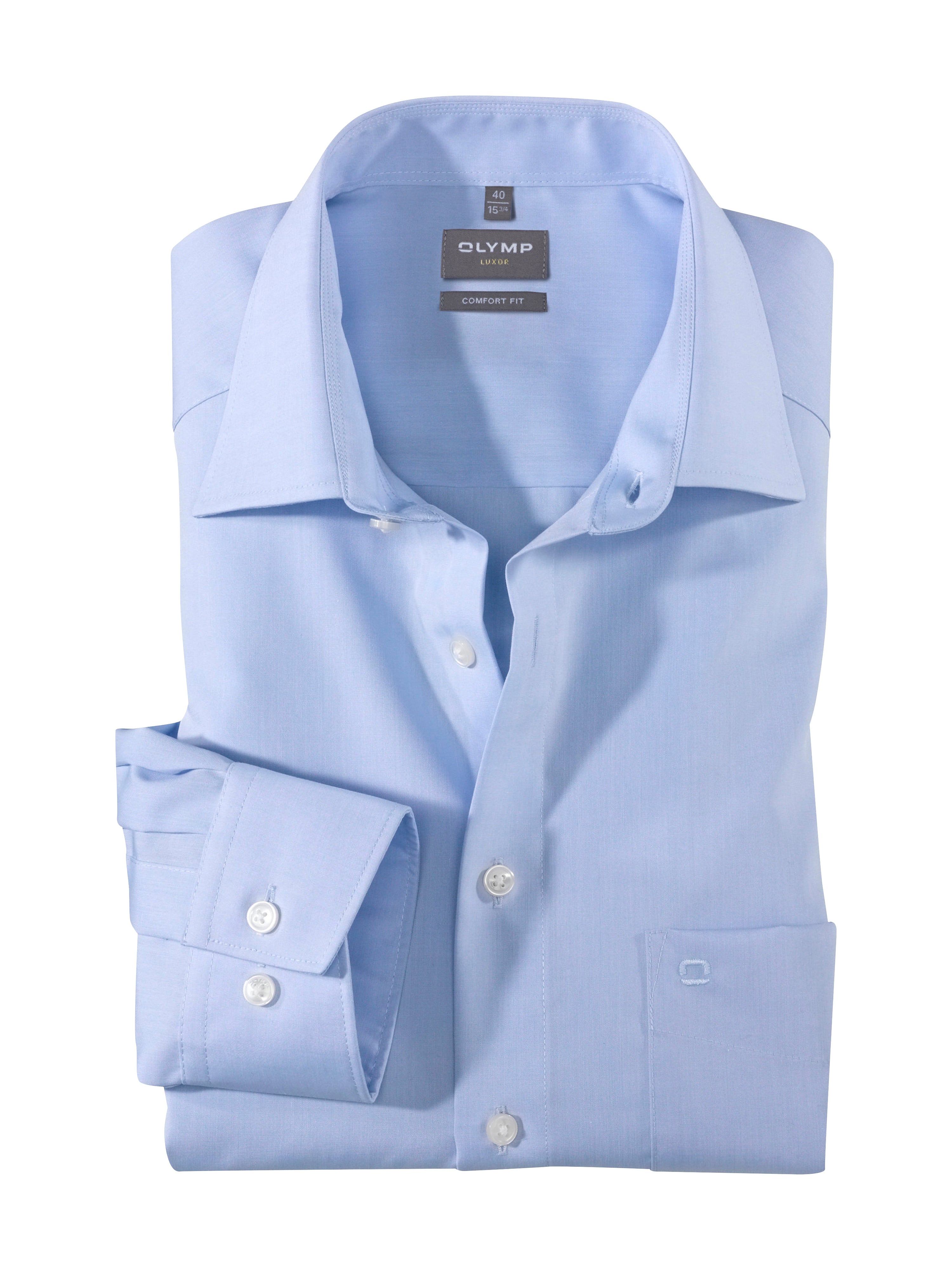 Olymp Herren Hemden lang  Bleu