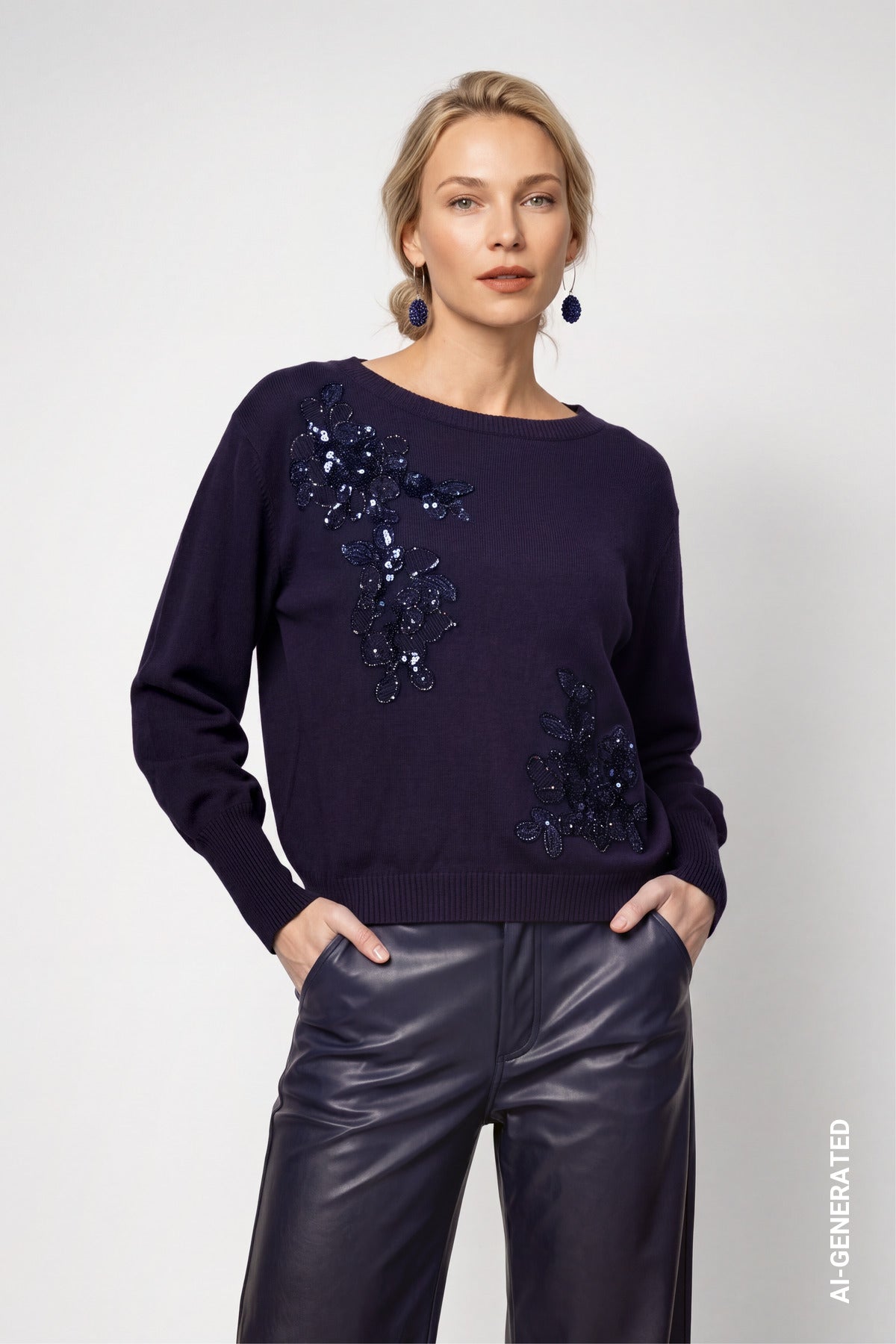 Monari Damen Pullover  Dark Blue