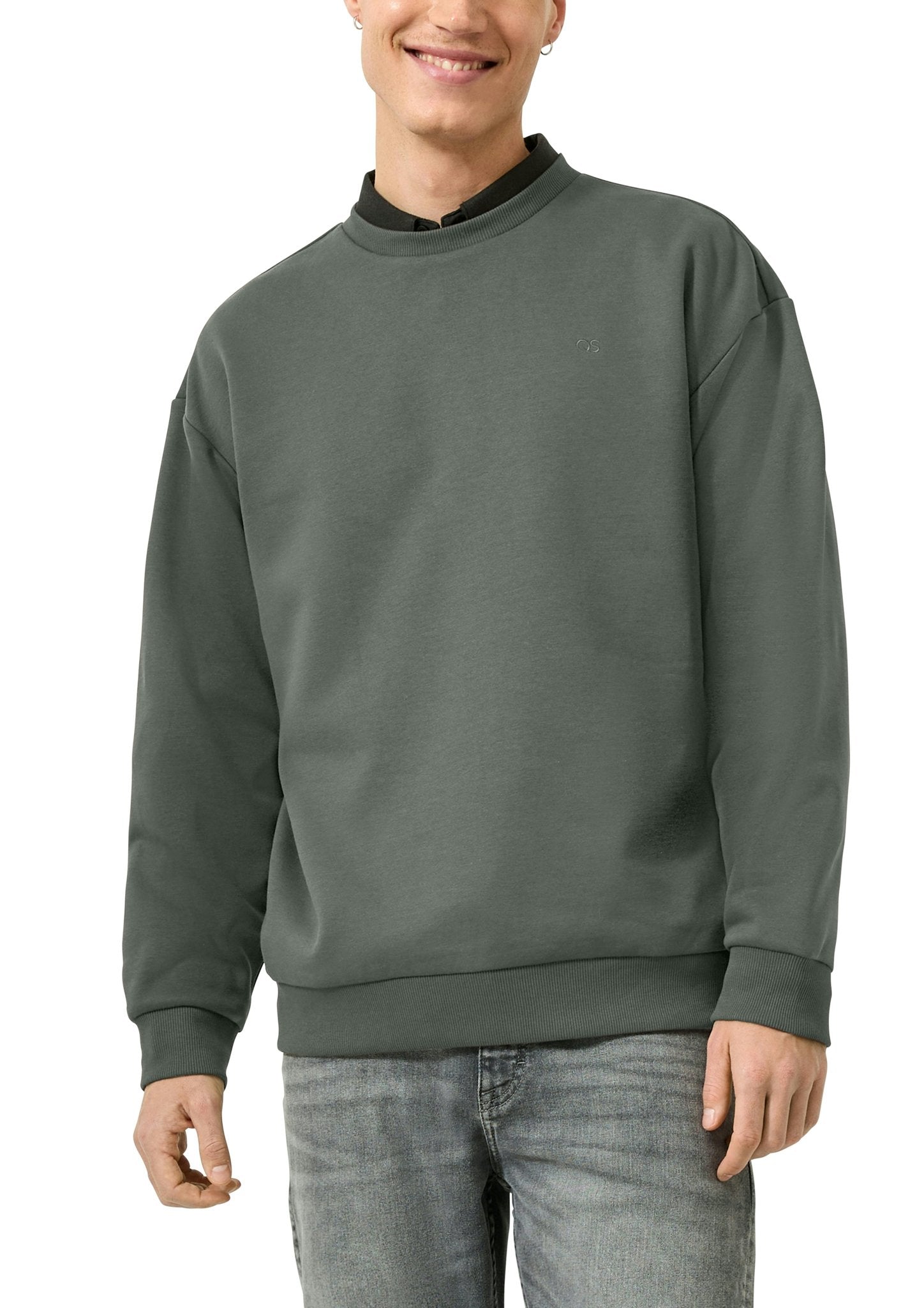 QS by S.Oliver Herren Sweatshirts L Grey/Black