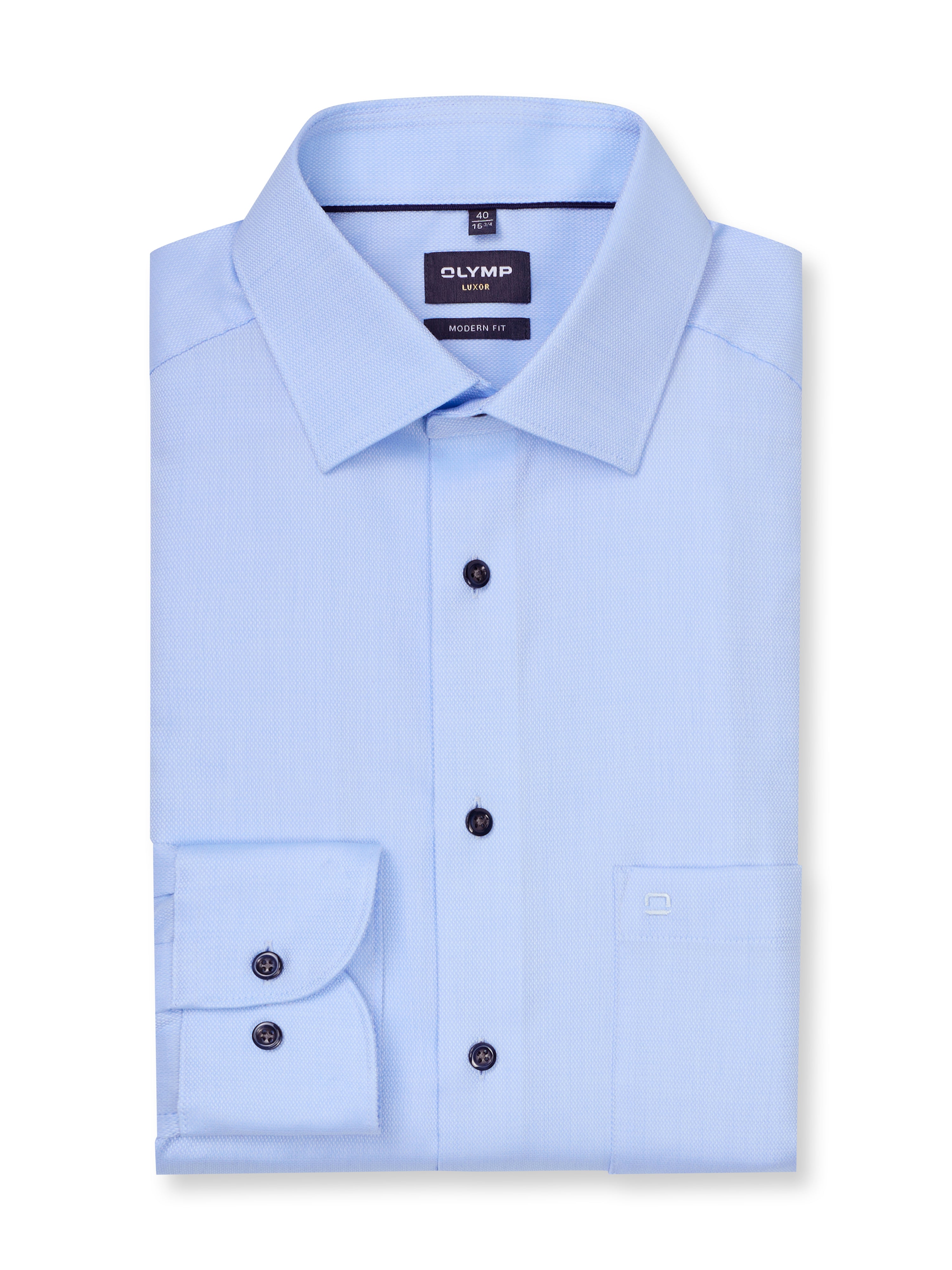 Olymp Herren Hemden lang  Bleu