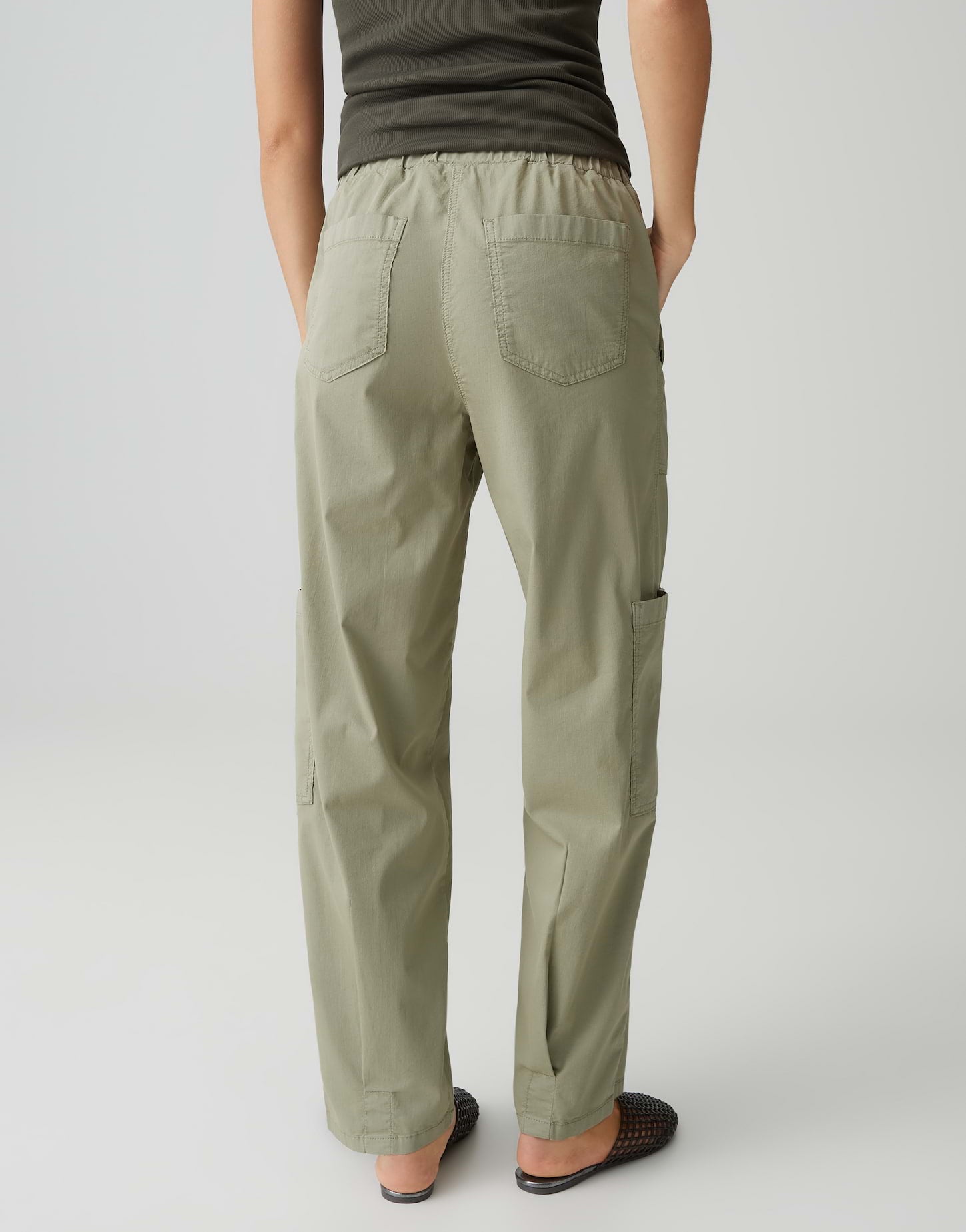 Opus Pants Damen Hosen Pale Oliv