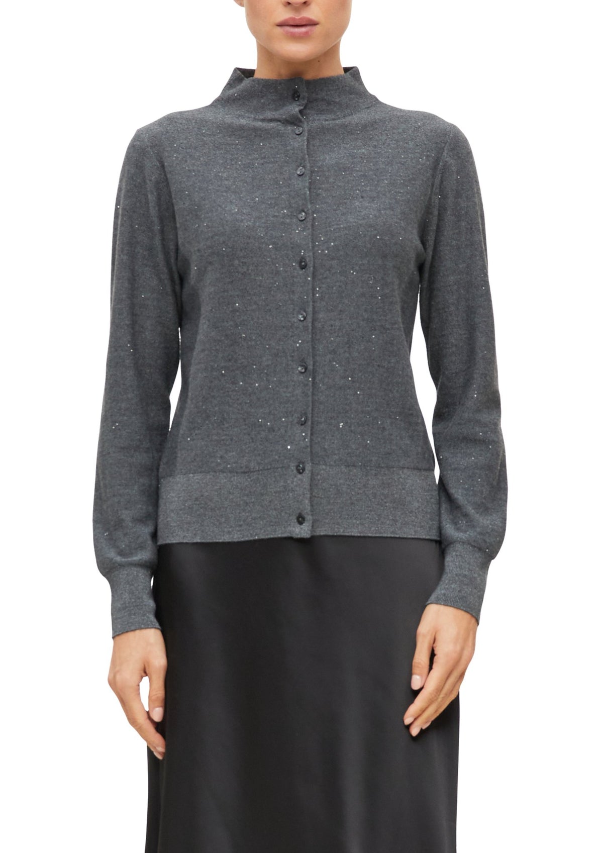 S. Oliver black Damen Strickjacken Grey/Black