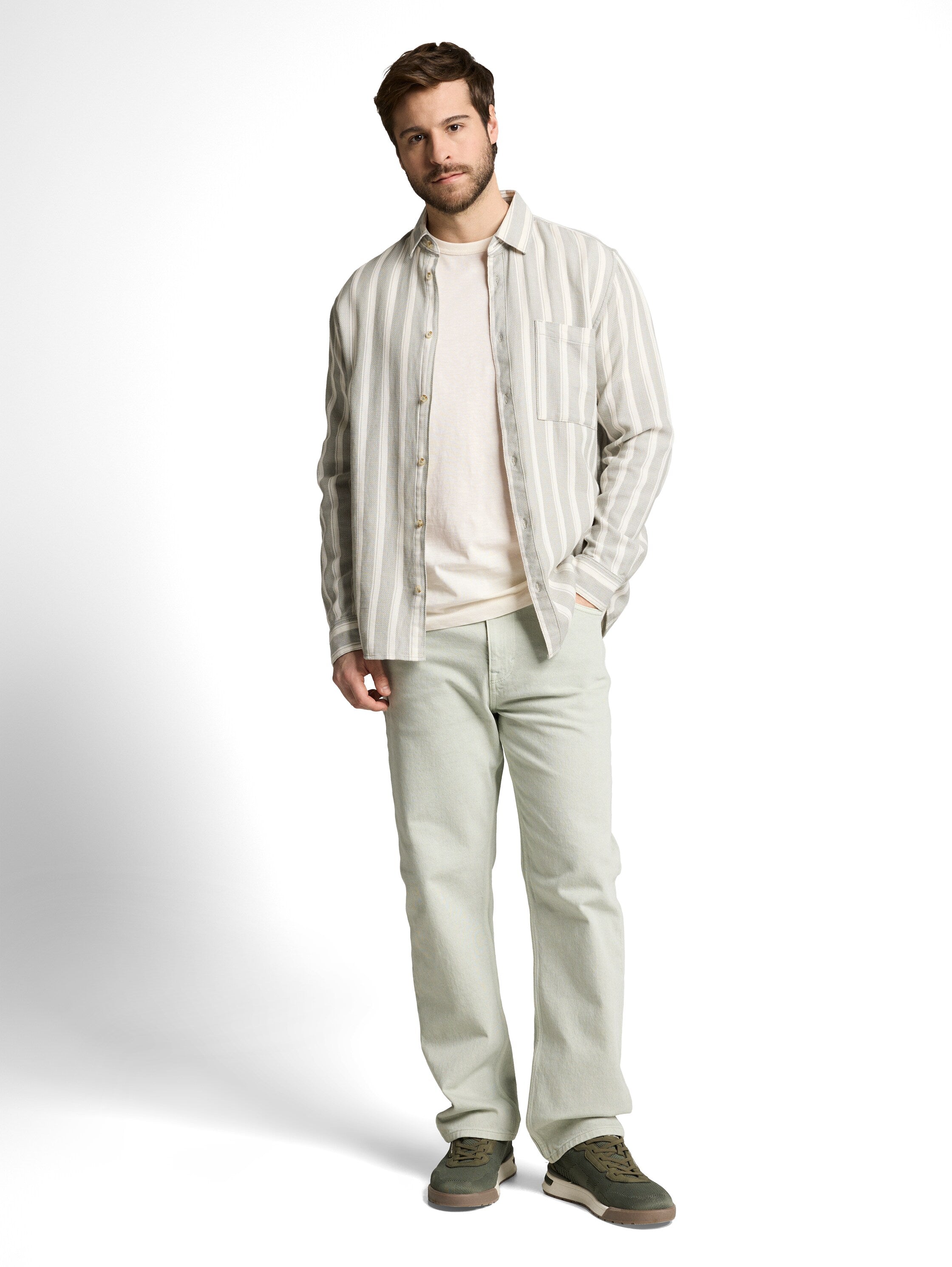 Tom Tailor Herren T-Shirts kurz Gardenia White