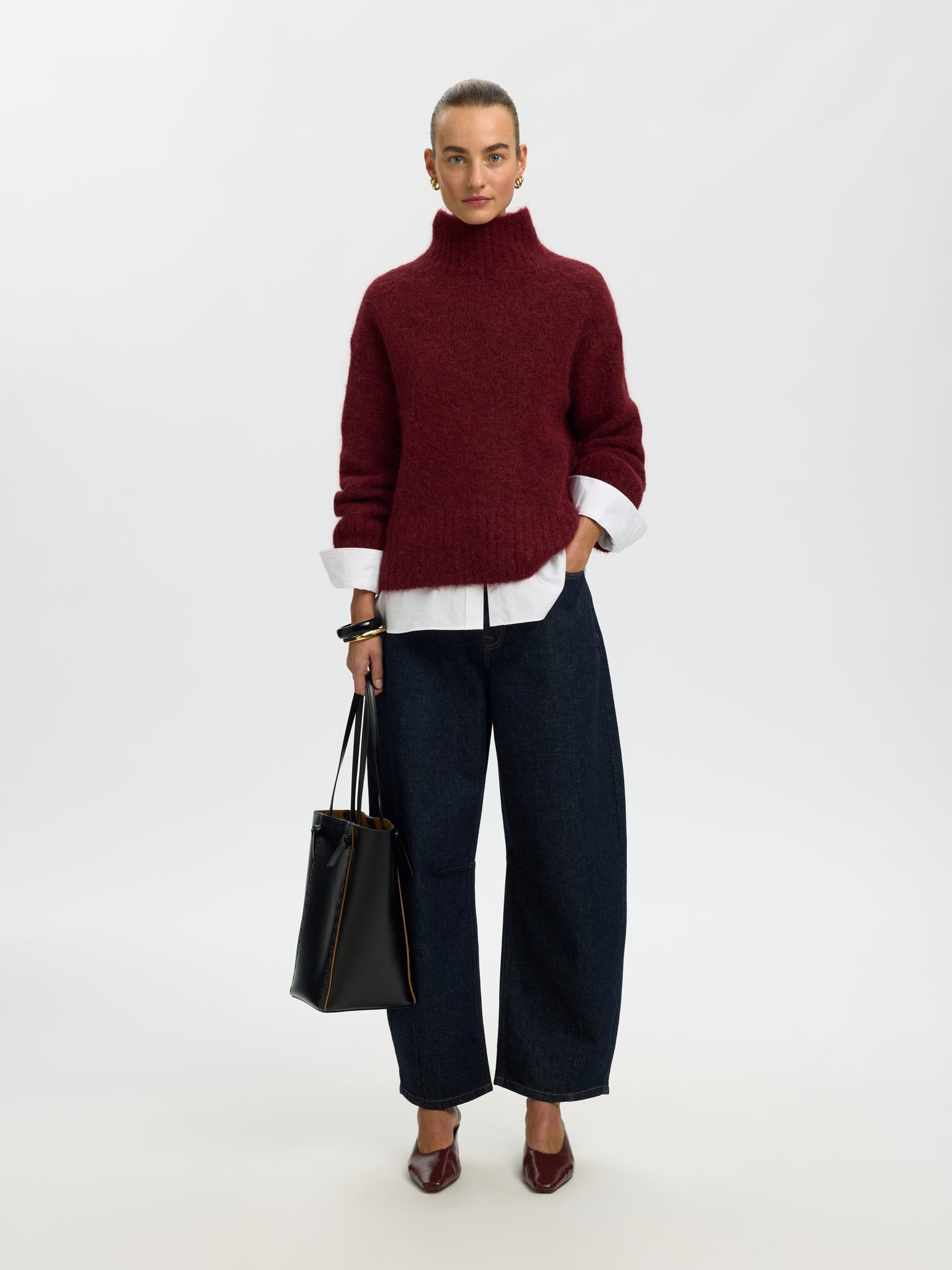Selected Femme Damen Pullover Tawny Port