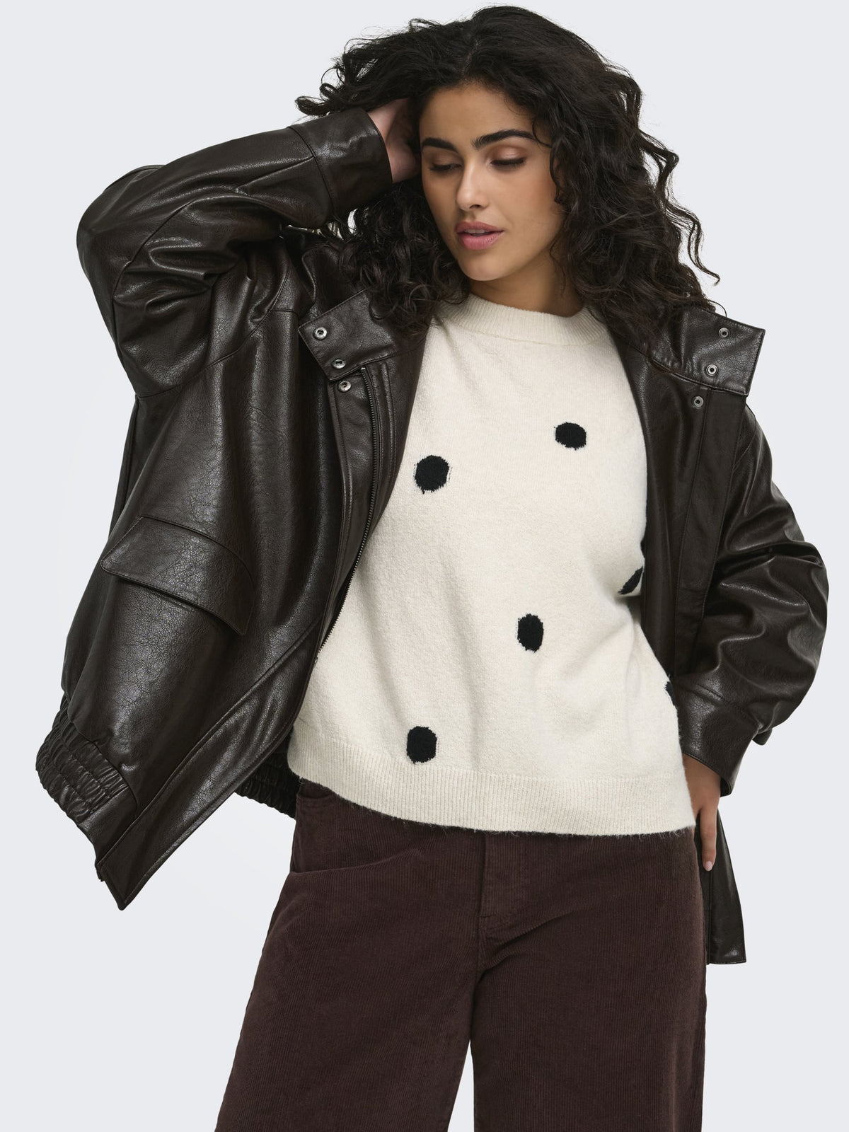 Only Carmakoma Damen Pullover Birch/Black/Mel
