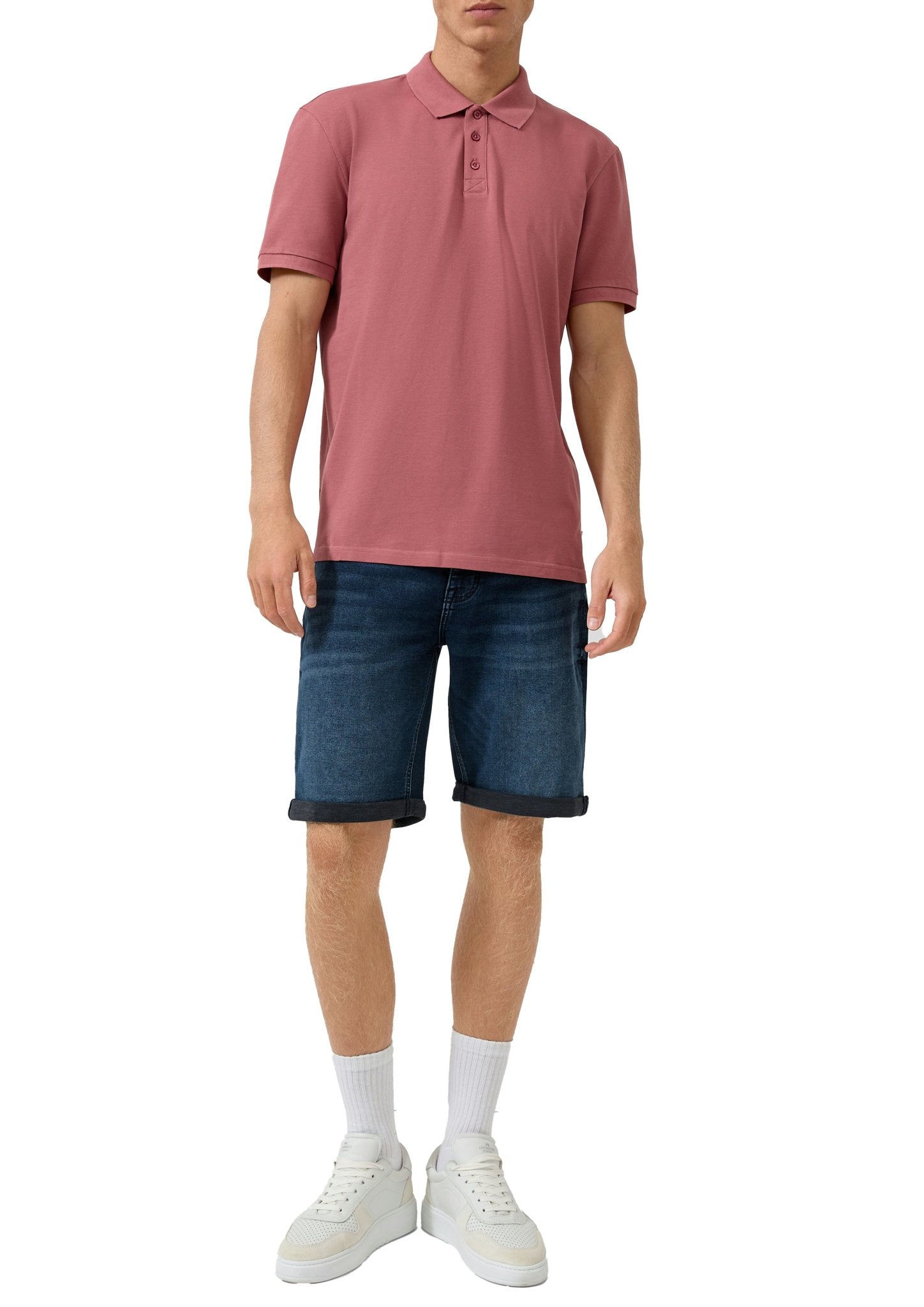QS by S.Oliver Herren Polo-Shirts Lilac/Pink