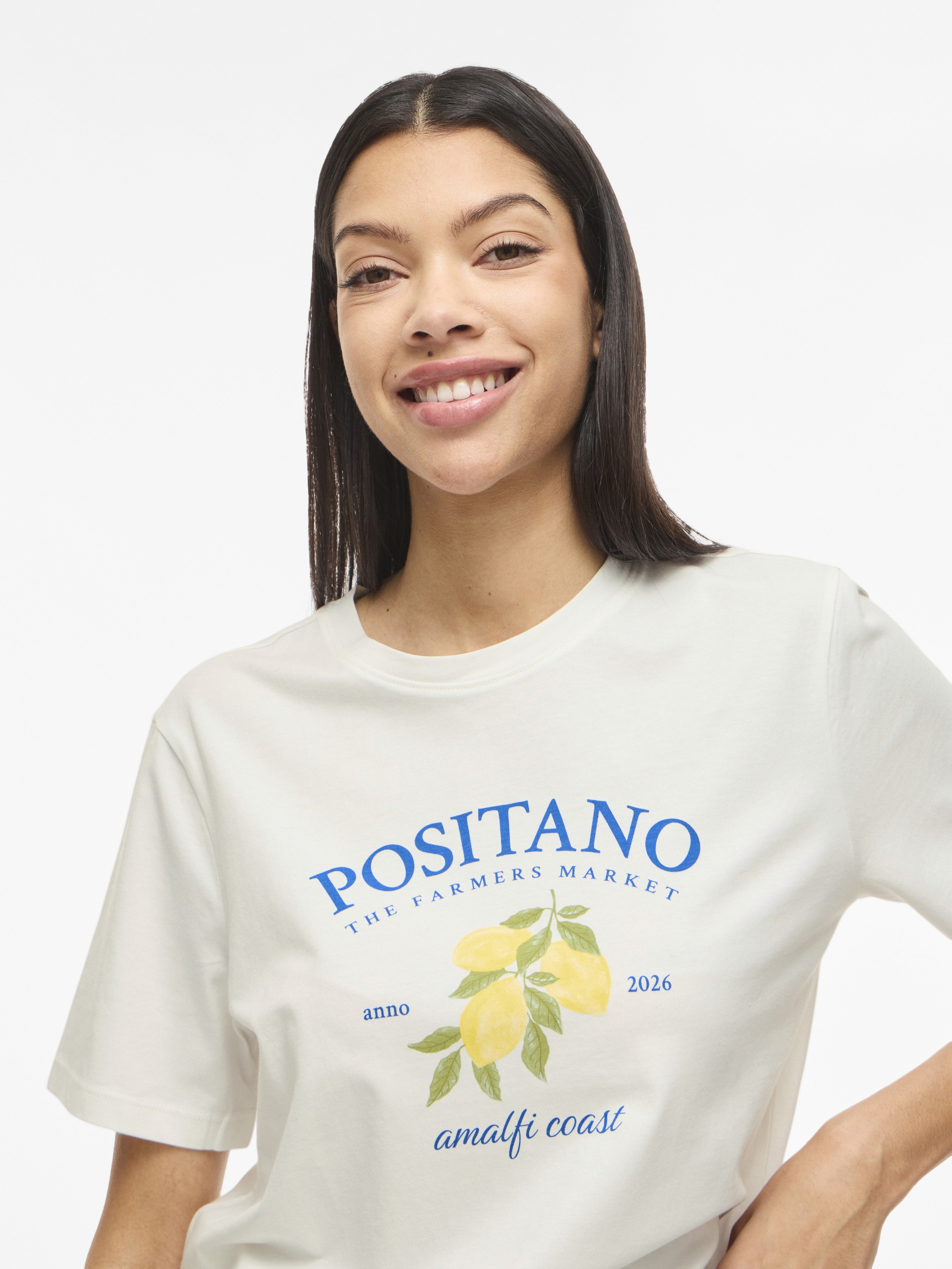 Vila Damen T-Shirts Snow White/Posi