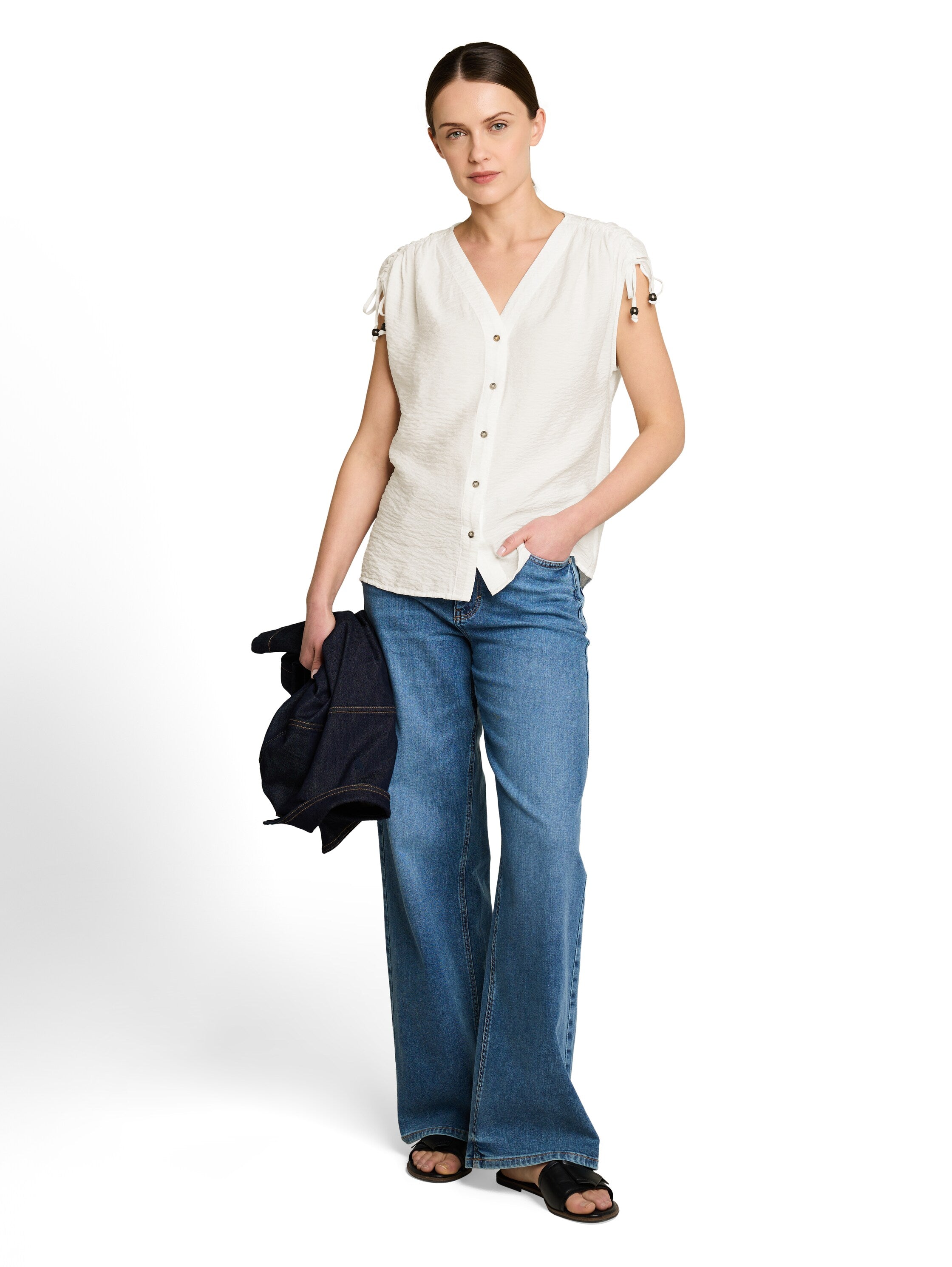 Tom Tailor Damen Blusen kurz Whisper White