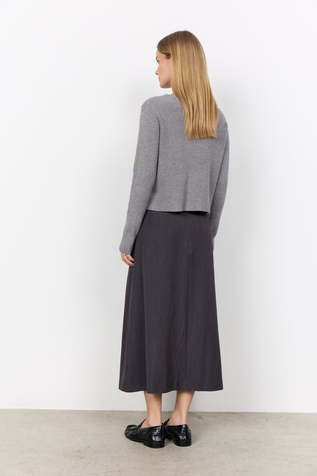 Soya Concept Damen Strickjacken Med. Grey Melan