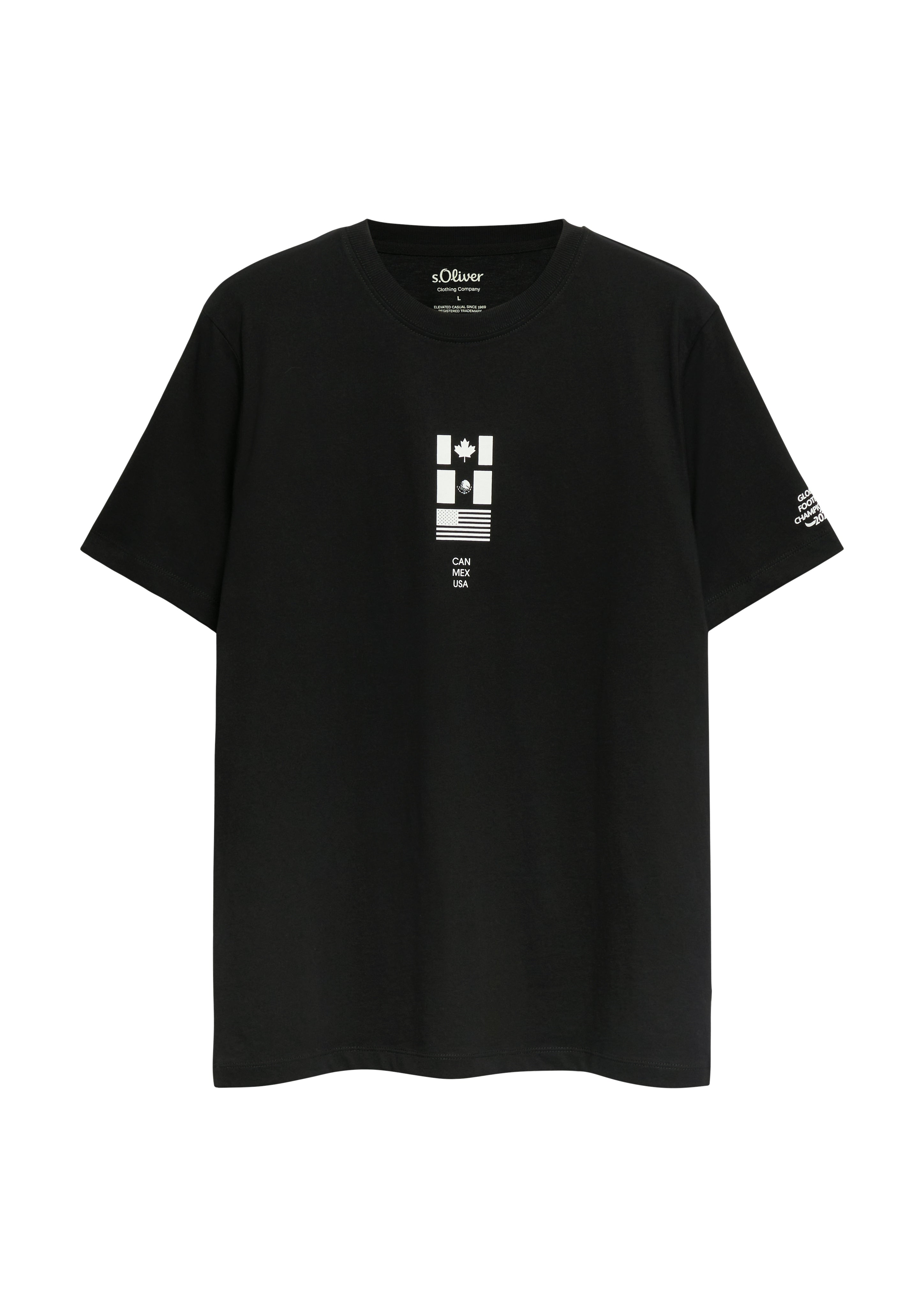 S. Oliver red Herren T-Shirts kurz Grey/Black