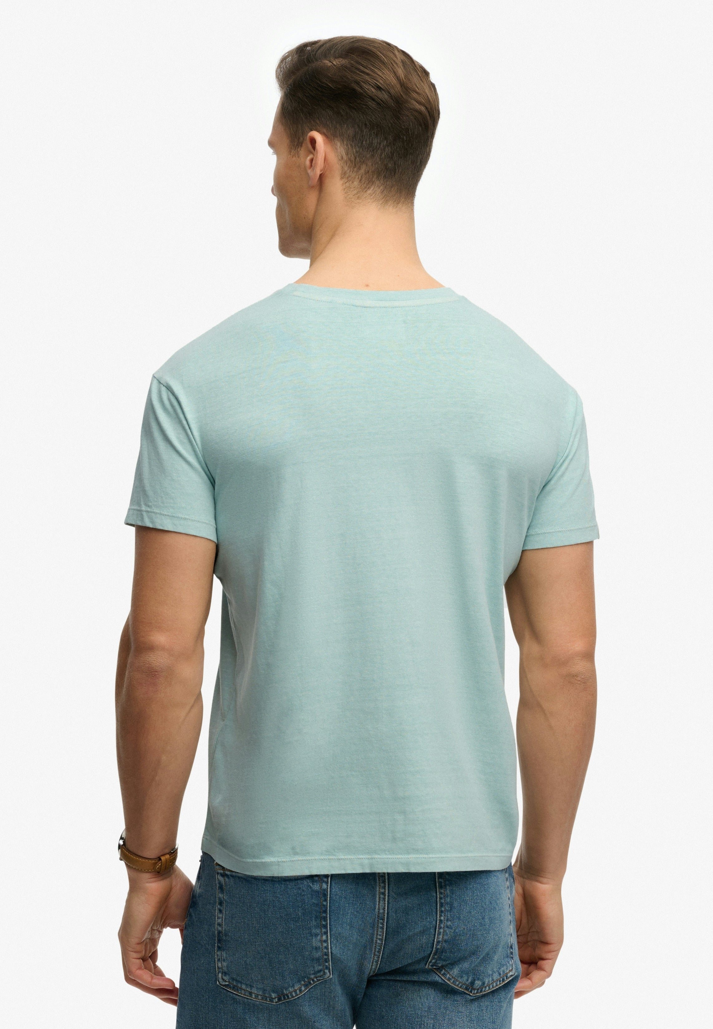 Superdry Men Herren T-Shirts kurz Wt Aquamarine