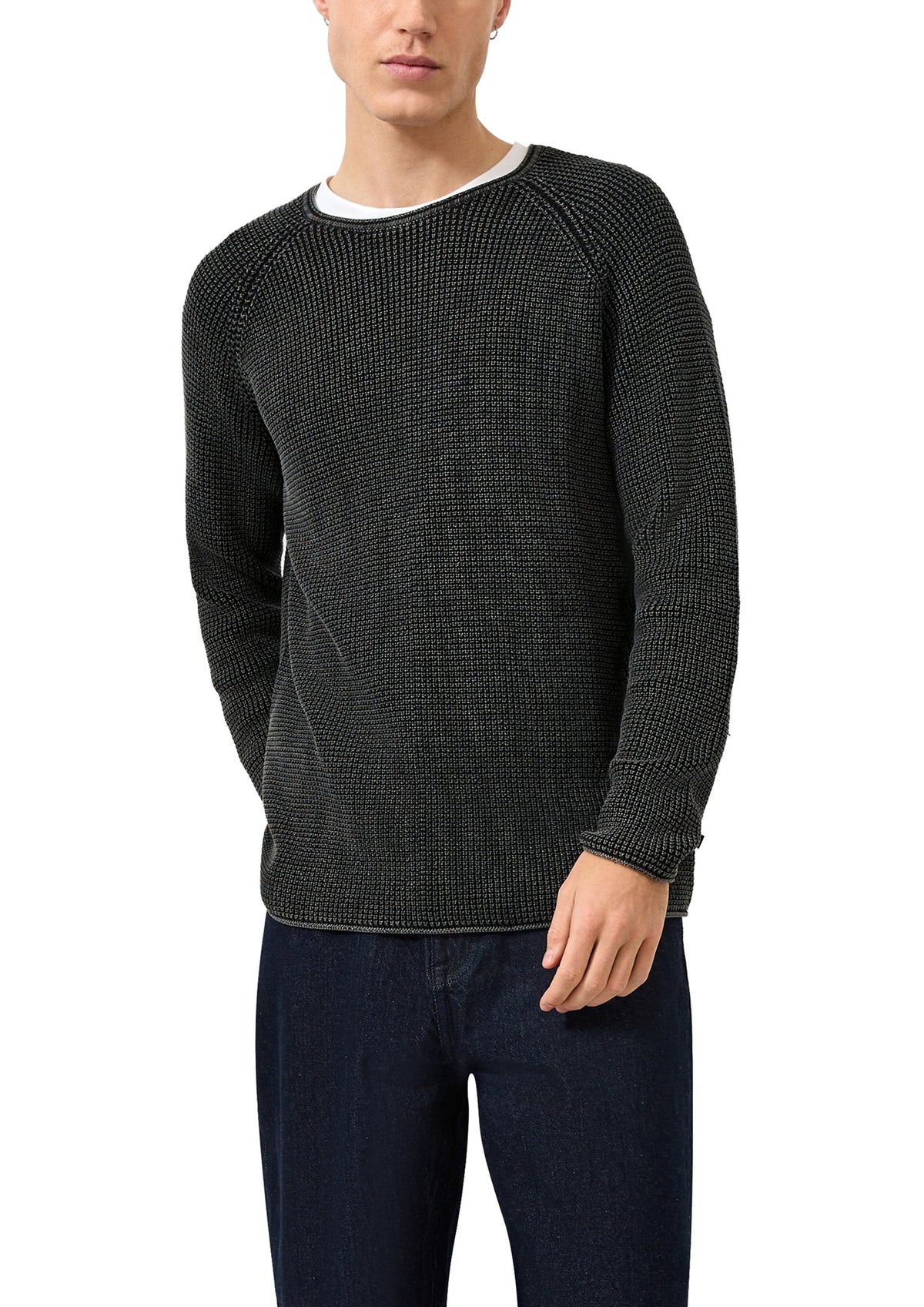 QS by S.Oliver Herren Pullover  Grey/Black