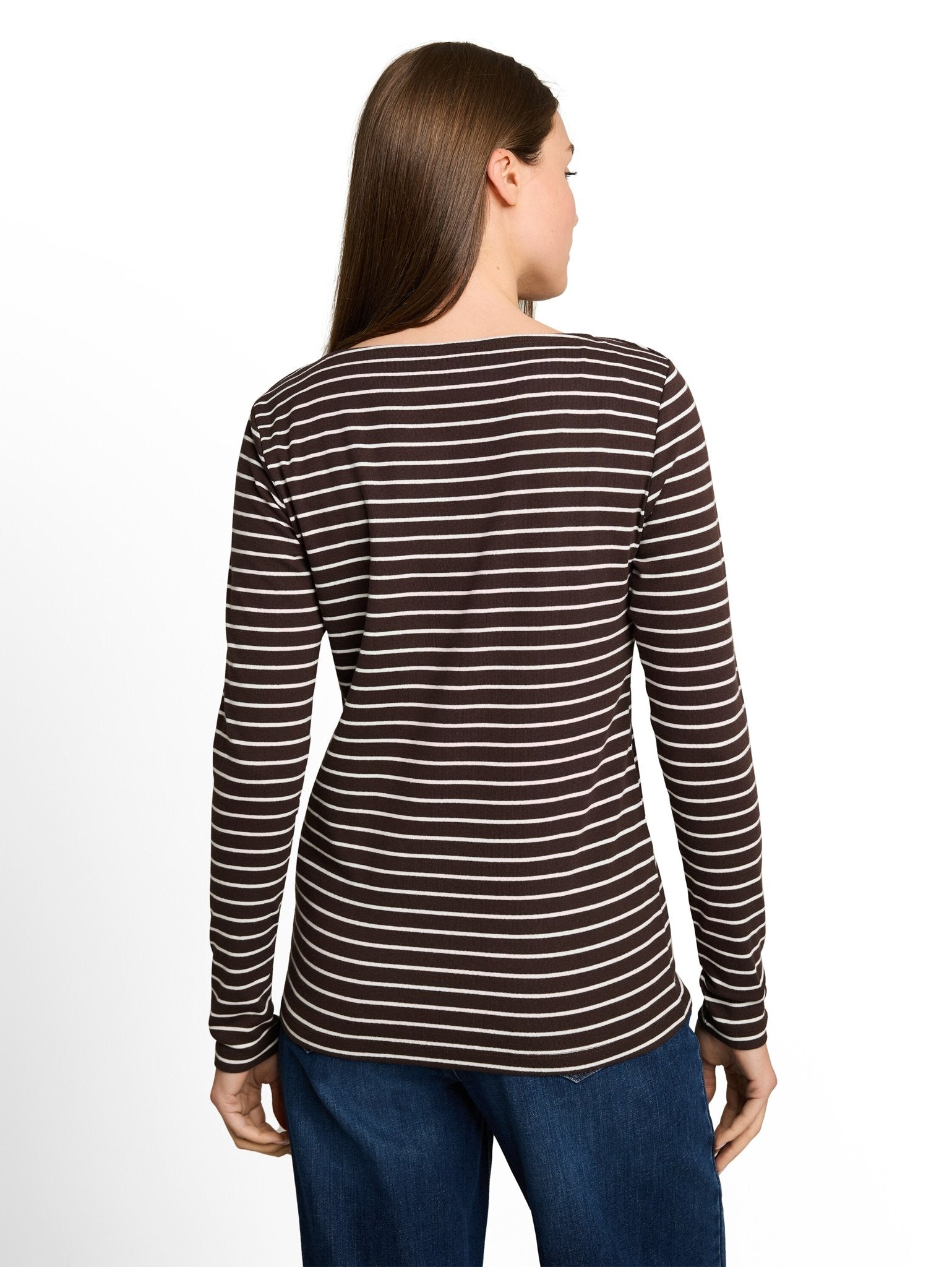 Tom Tailor Damen T-Shirts Brown White Str
