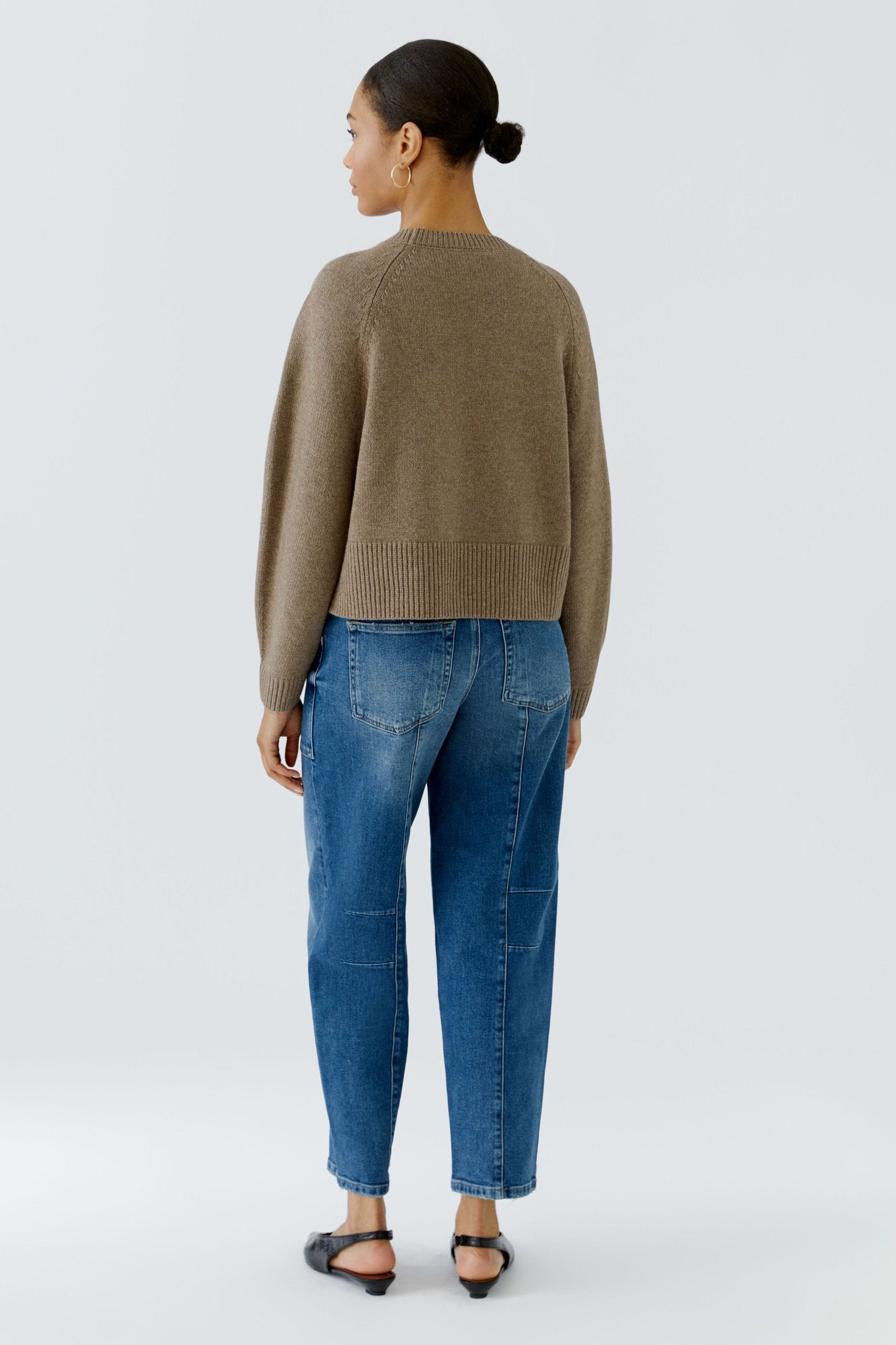 Oui Damen Pullover  Taupe Mela