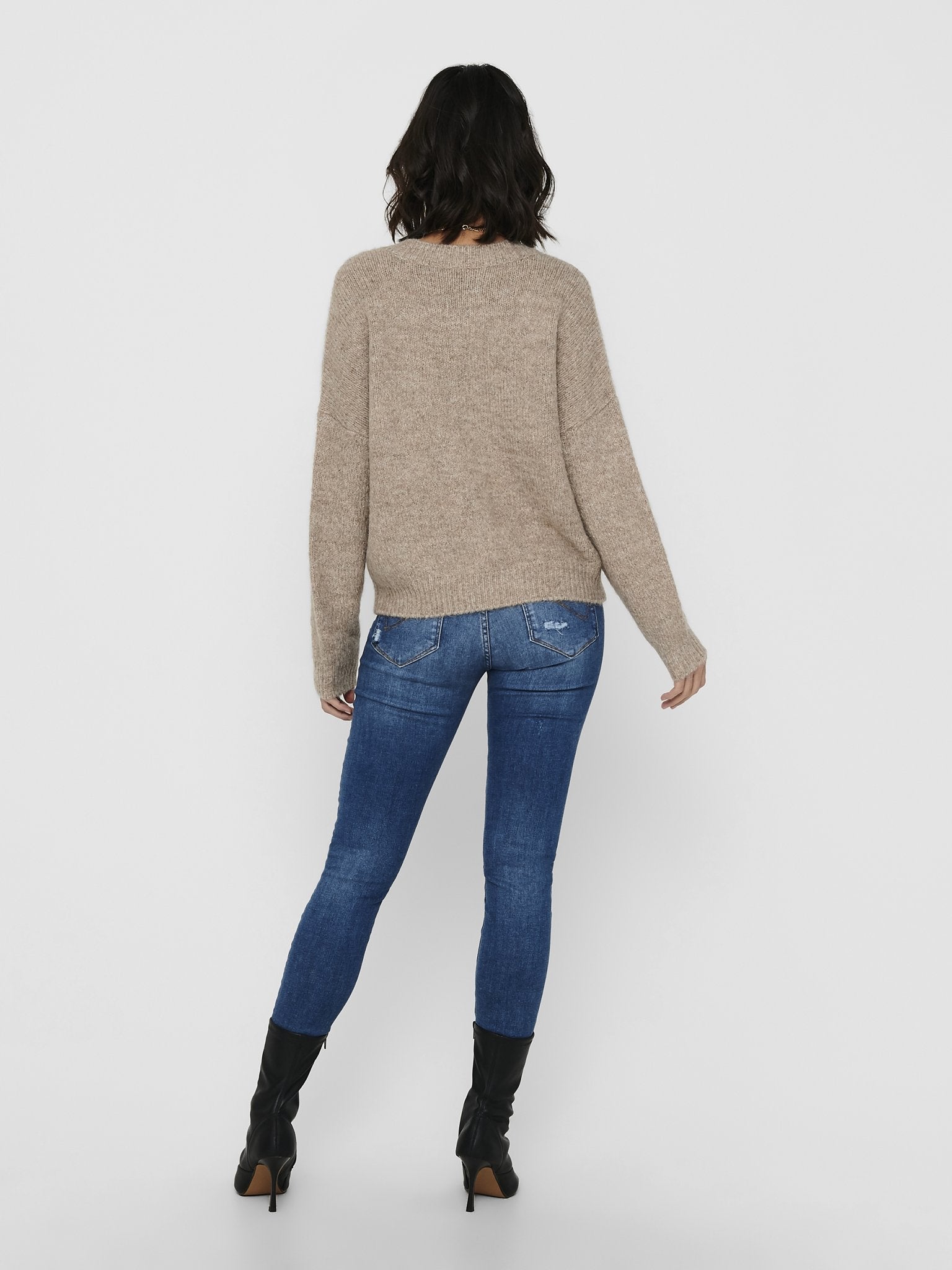 only Damen Strickjacken Woodsmoke/W. Me
