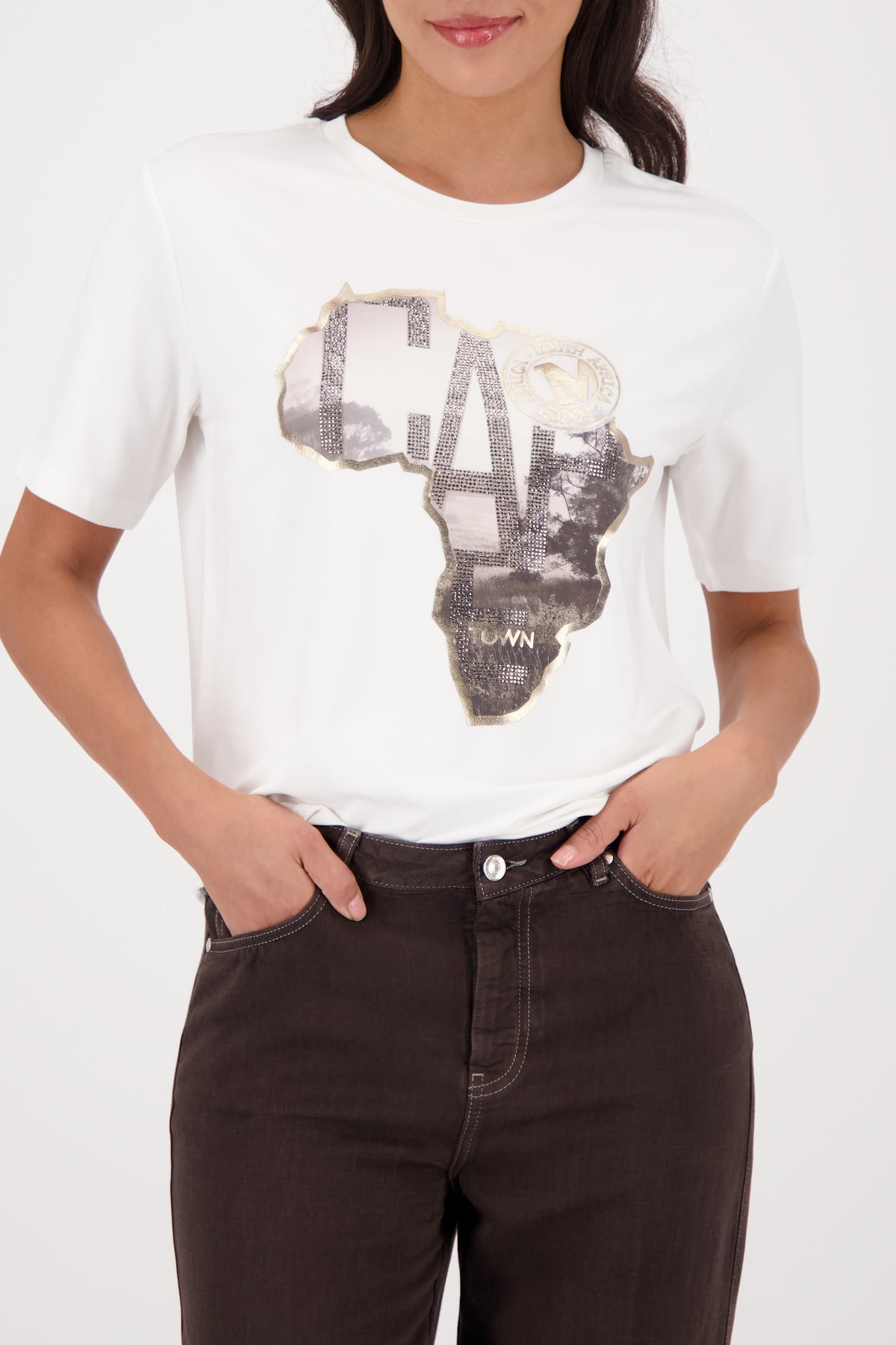 Monari Damen T-Shirts  Off-White
